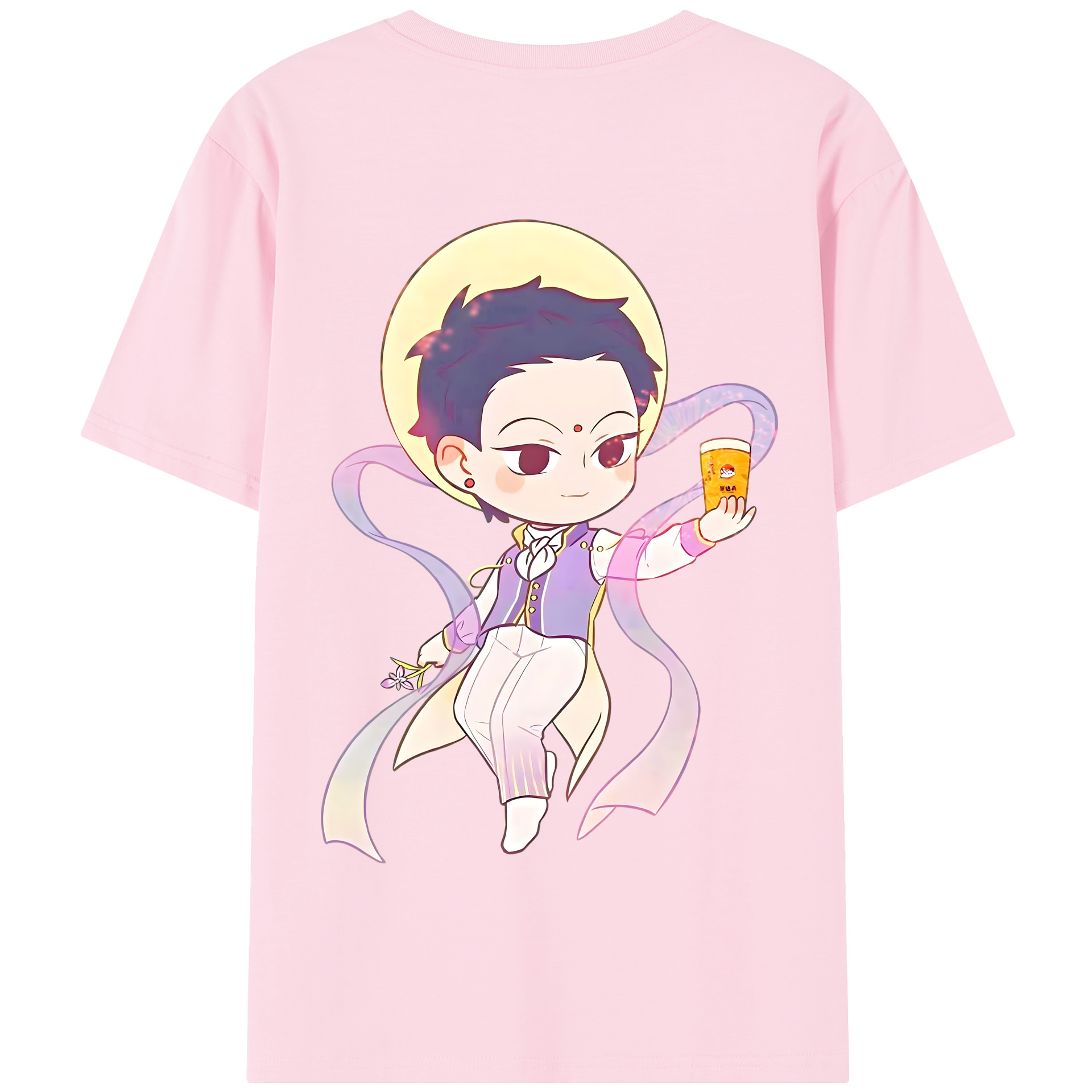 （画像用） Ne Zha 2 ナタ 魔童の大暴れ 綿100％半袖Tシャツ（背面プリント）
