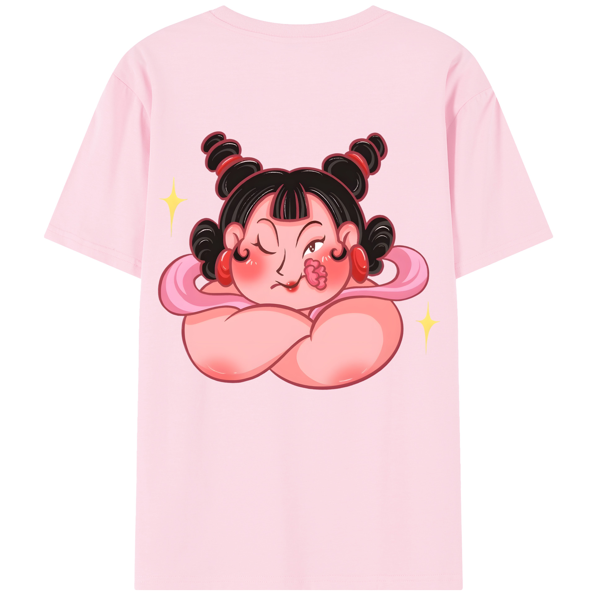 （画像用） Ne Zha 2 ナタ 魔童の大暴れ 綿100％半袖Tシャツ（背面プリント）
