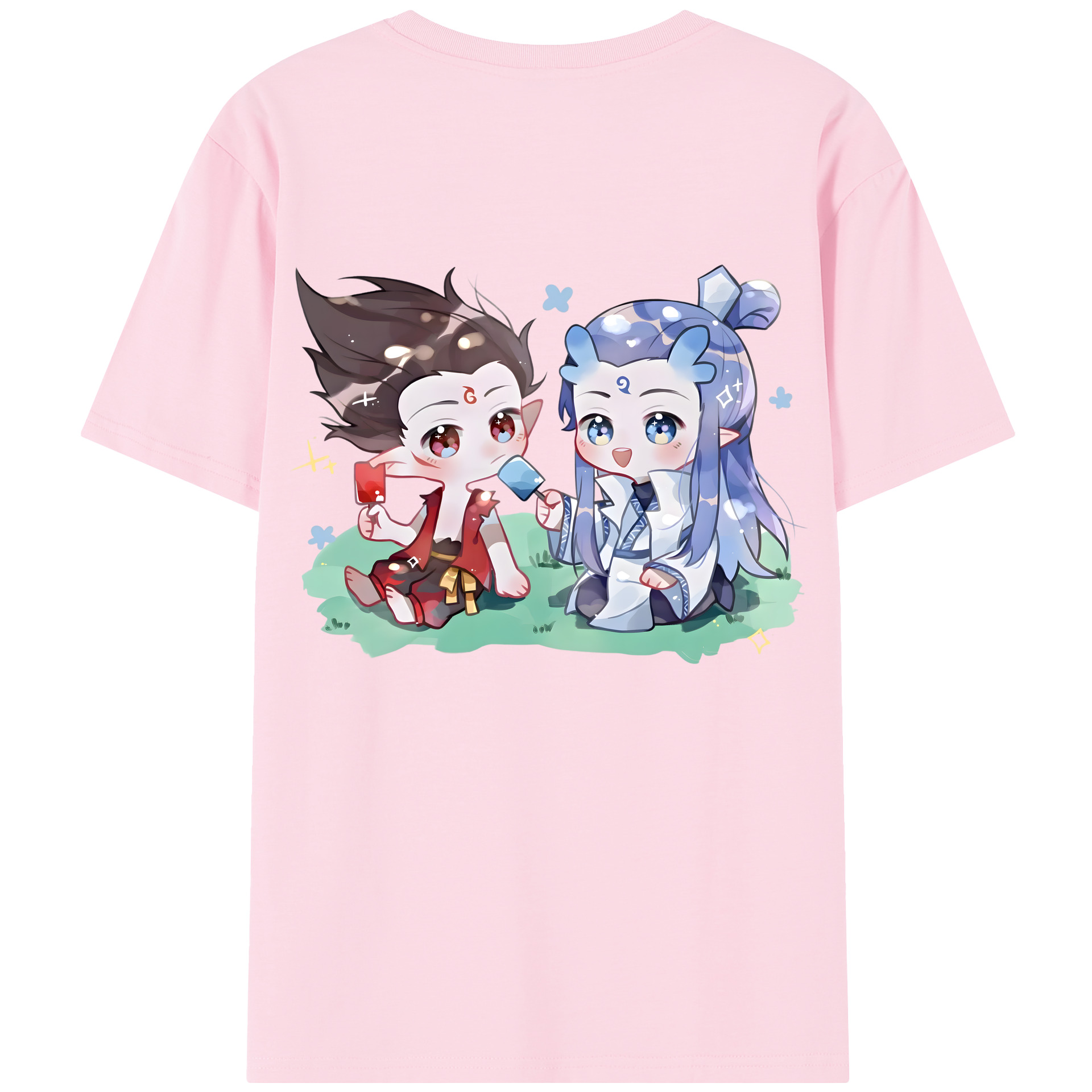 （画像用） Ne Zha 2 ナタ 魔童の大暴れ 綿100％半袖Tシャツ（背面プリント）