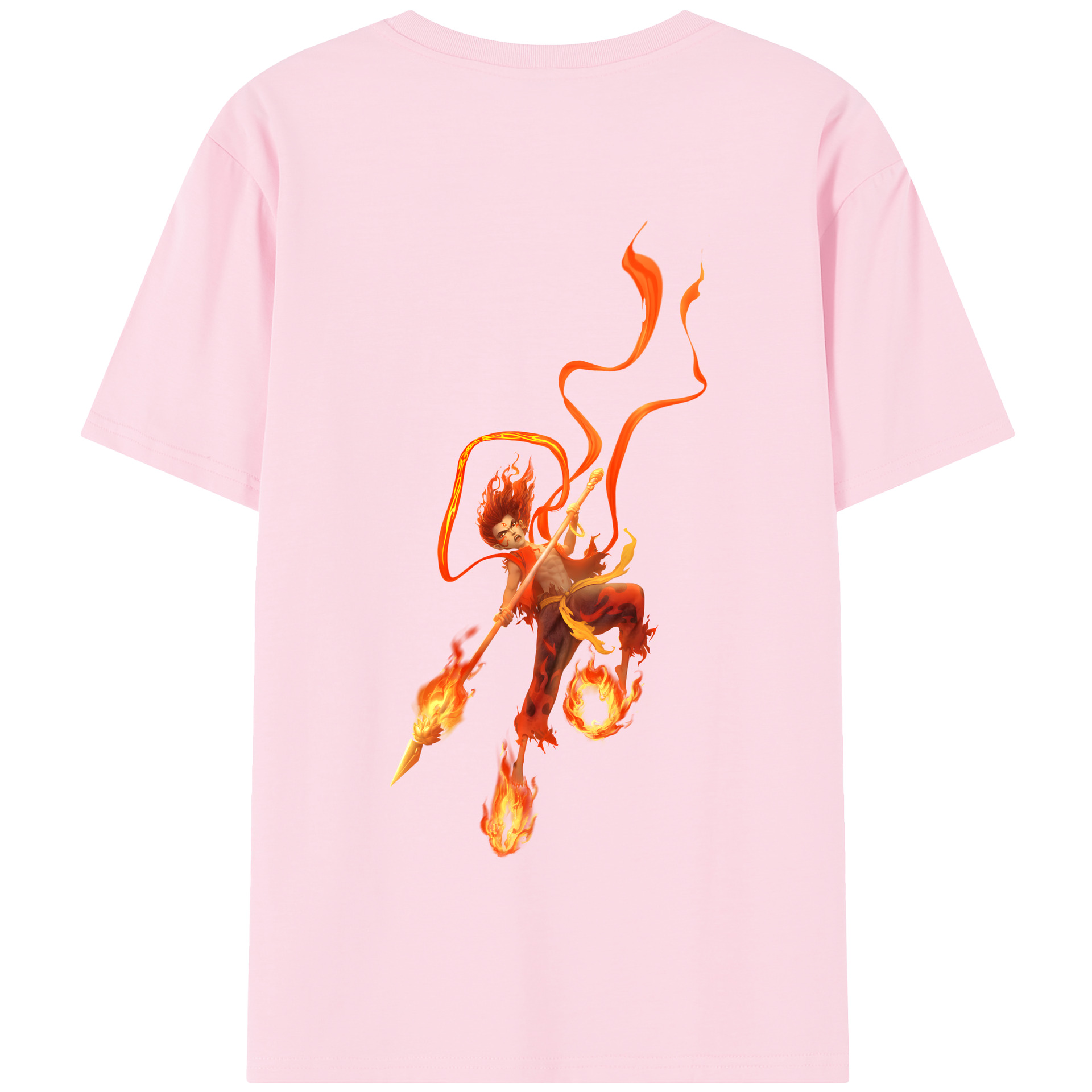 （画像用） Ne Zha 2 ナタ 魔童の大暴れ 綿100％半袖Tシャツ（背面プリント）