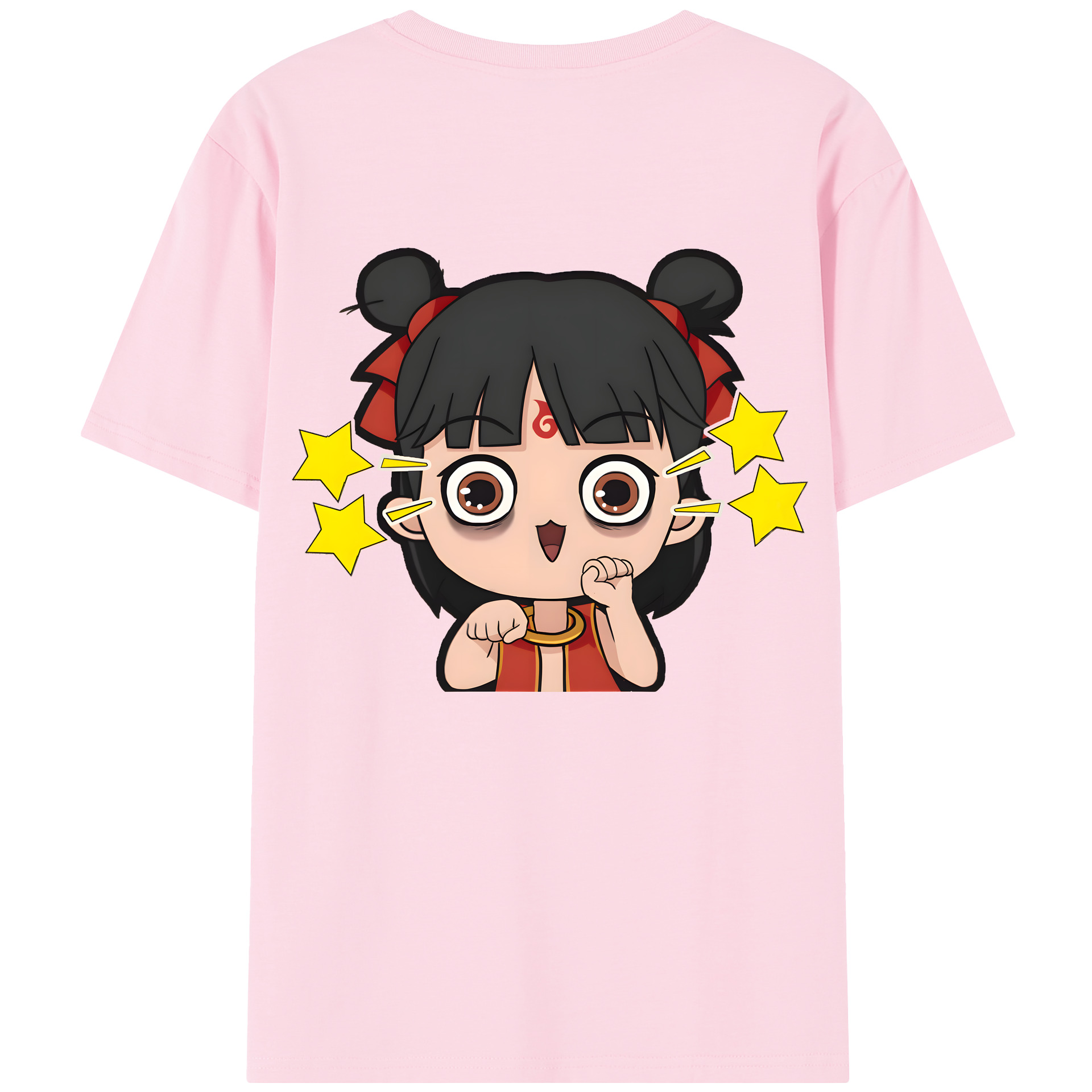 （画像用） Ne Zha 2 ナタ 魔童の大暴れ 綿100％半袖Tシャツ（背面プリント）
