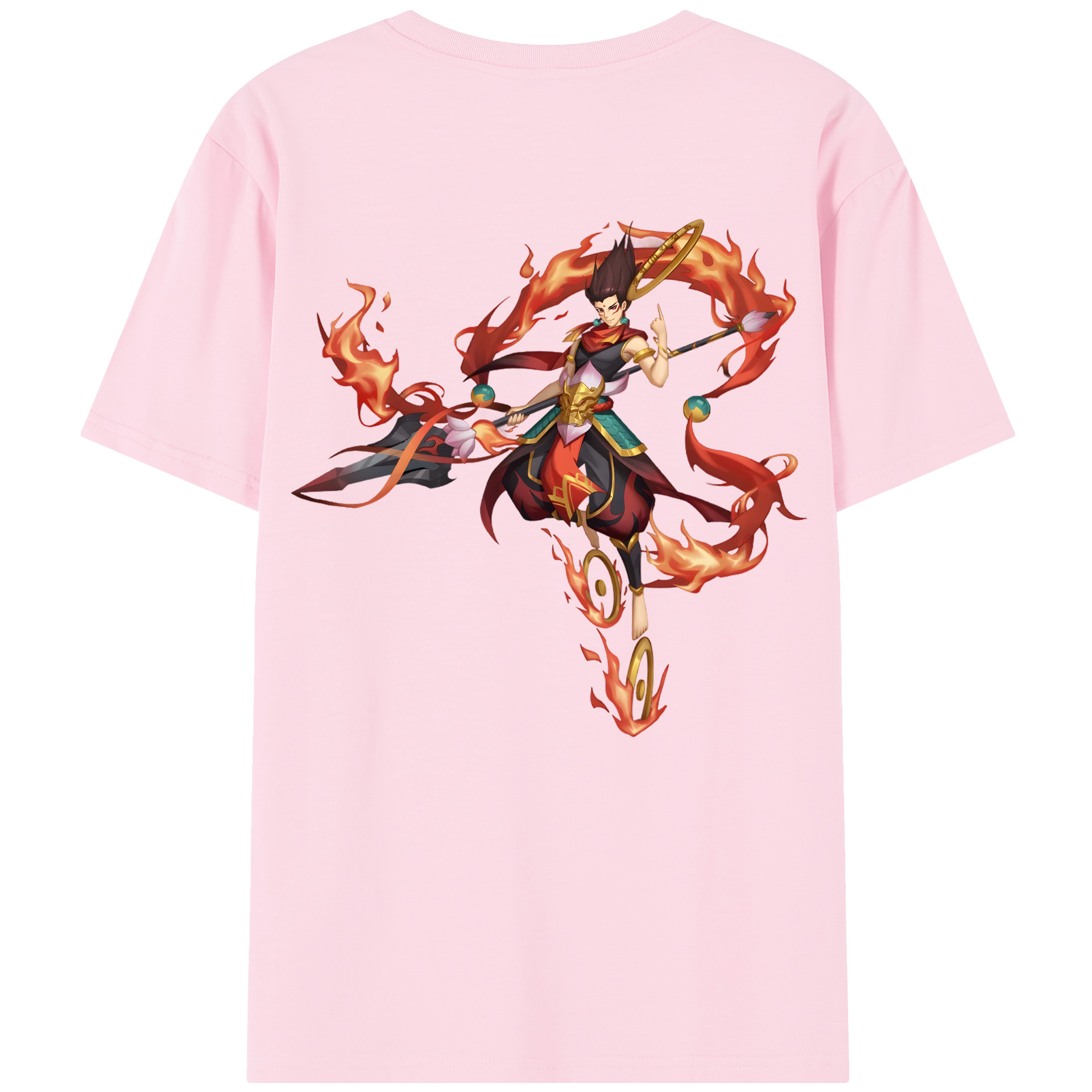 （画像用） Ne Zha 2 ナタ 魔童の大暴れ 綿100％半袖Tシャツ（背面プリント）