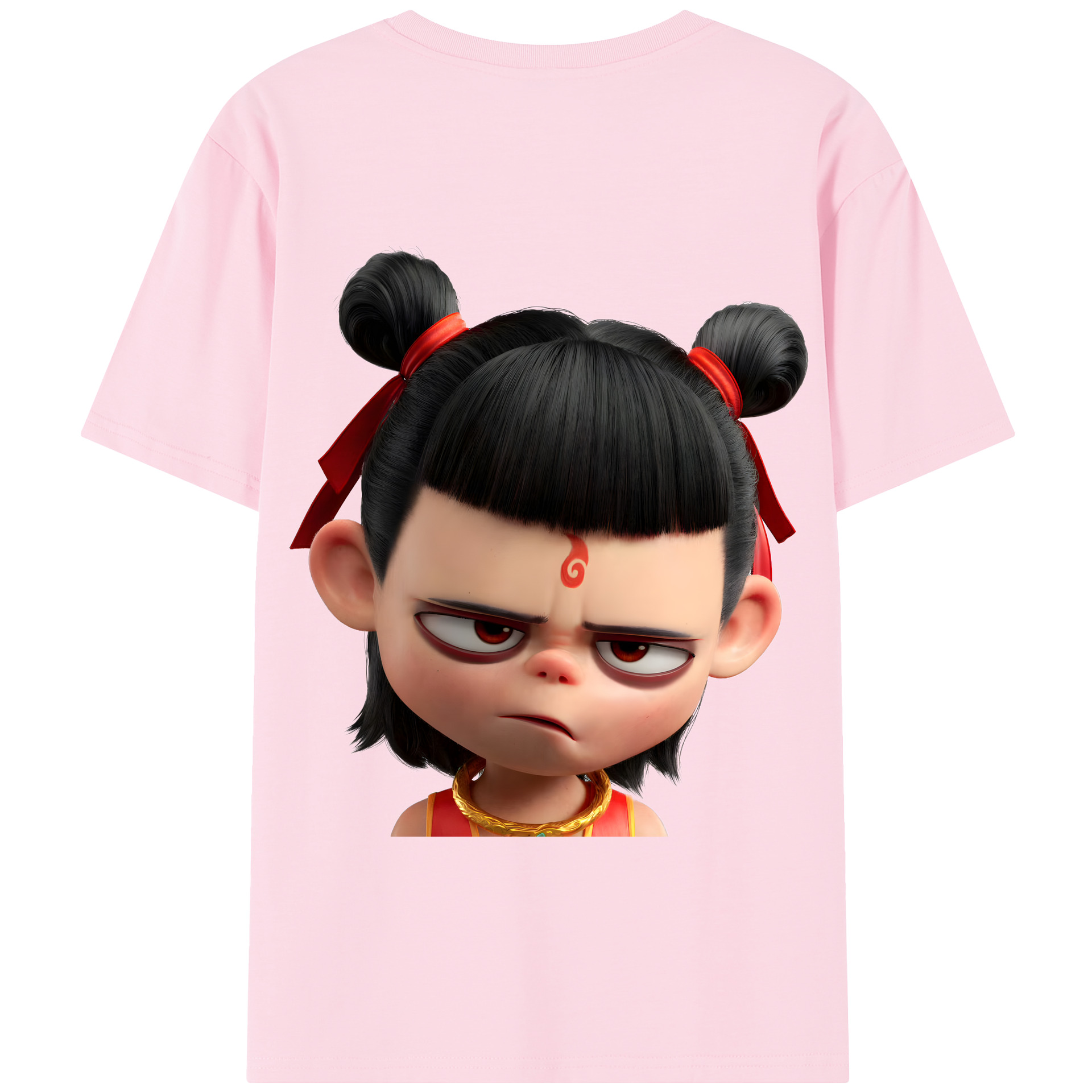 （画像用） Ne Zha 2 ナタ 魔童の大暴れ 綿100％半袖Tシャツ（背面プリント）