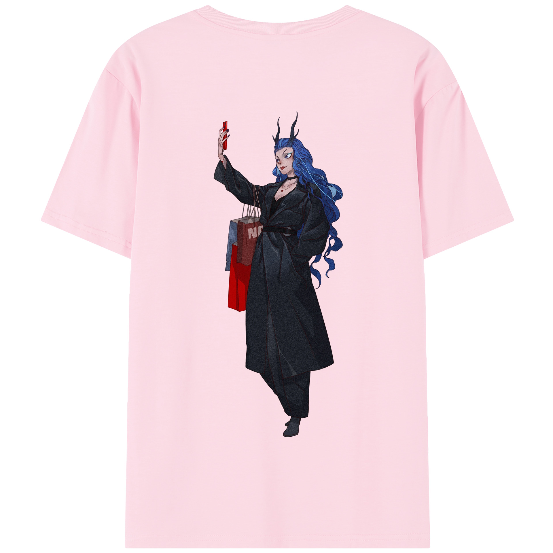 （画像用） Ne Zha 2 ナタ 魔童の大暴れ 綿100％半袖Tシャツ（背面プリント）