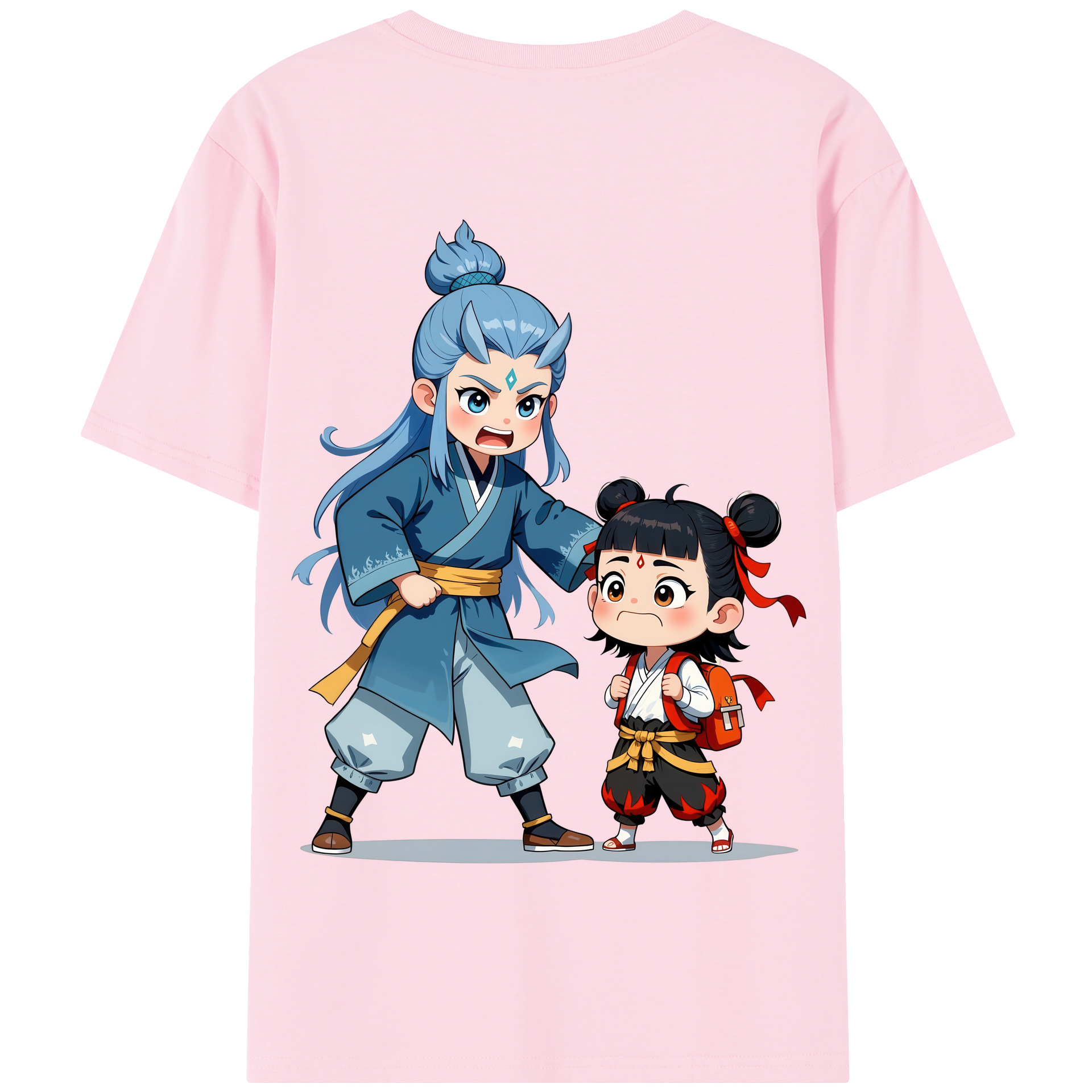 （画像用） Ne Zha 2 ナタ 魔童の大暴れ 綿100％半袖Tシャツ（背面プリント）