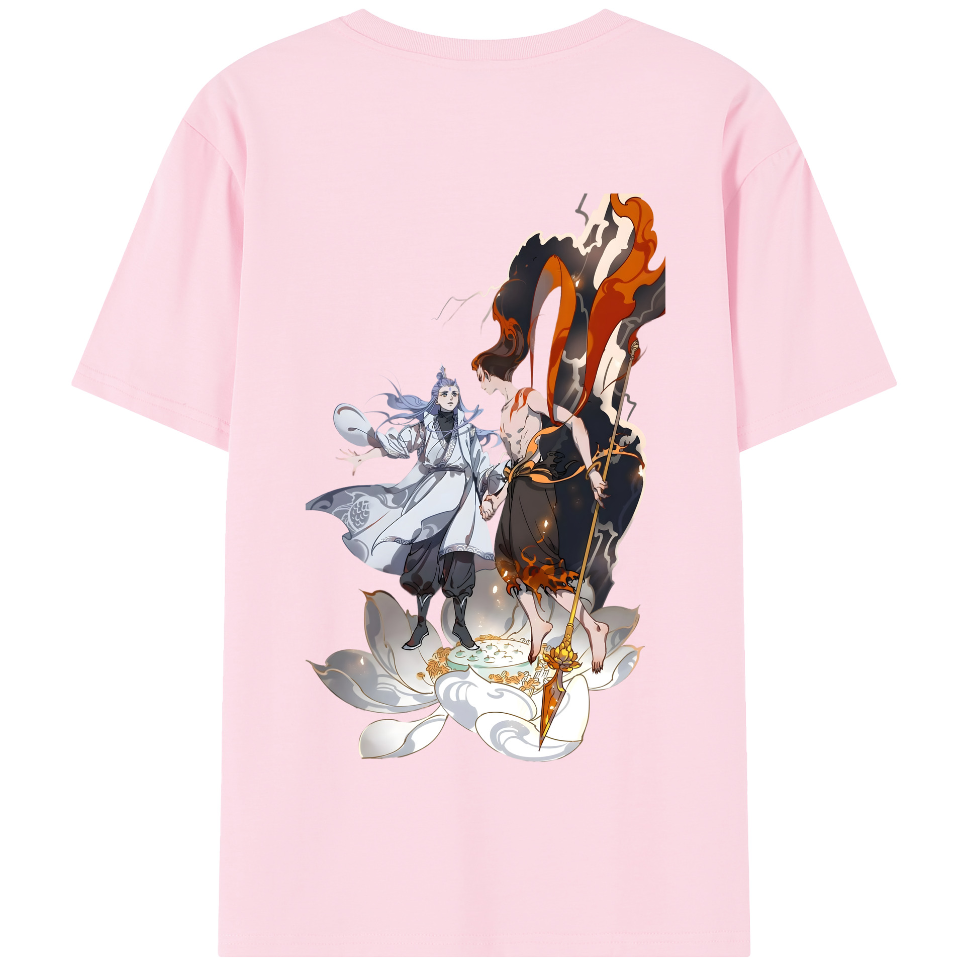 （画像用） Ne Zha 2 ナタ 魔童の大暴れ 綿100％半袖Tシャツ（背面プリント）