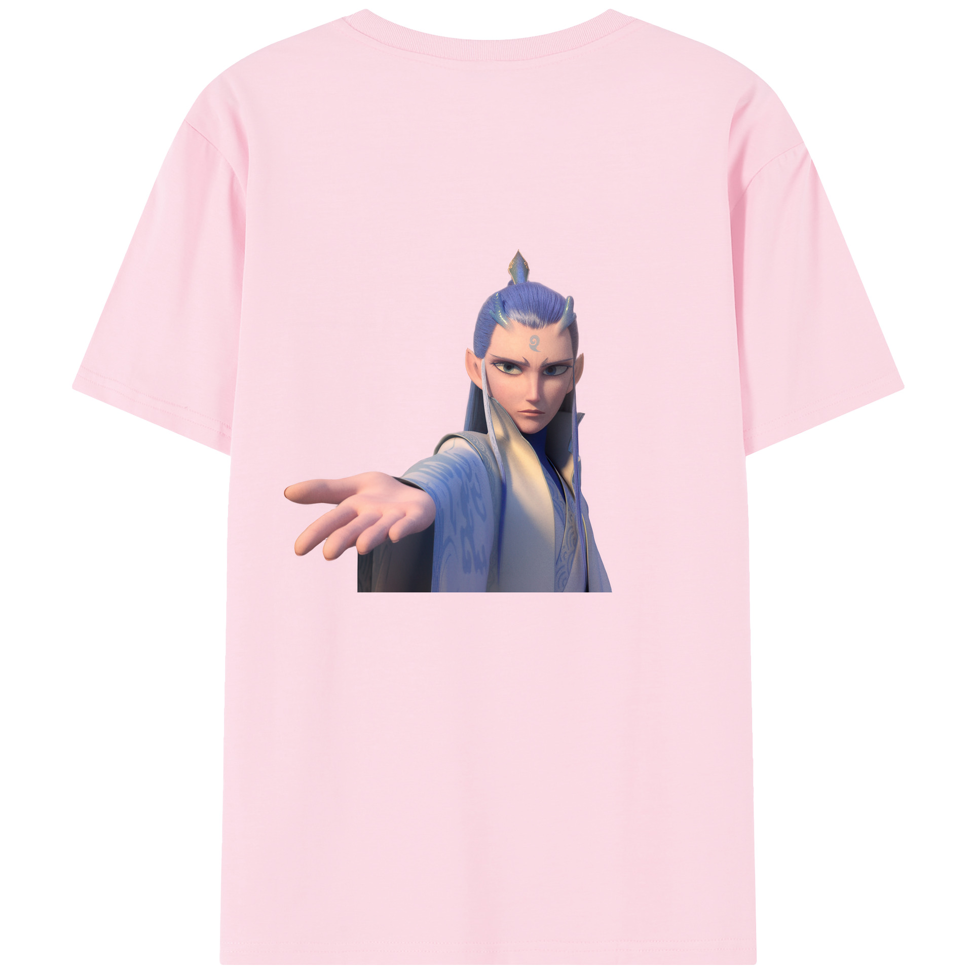 （画像用） Ne Zha 2 ナタ 魔童の大暴れ 綿100％半袖Tシャツ（背面プリント）