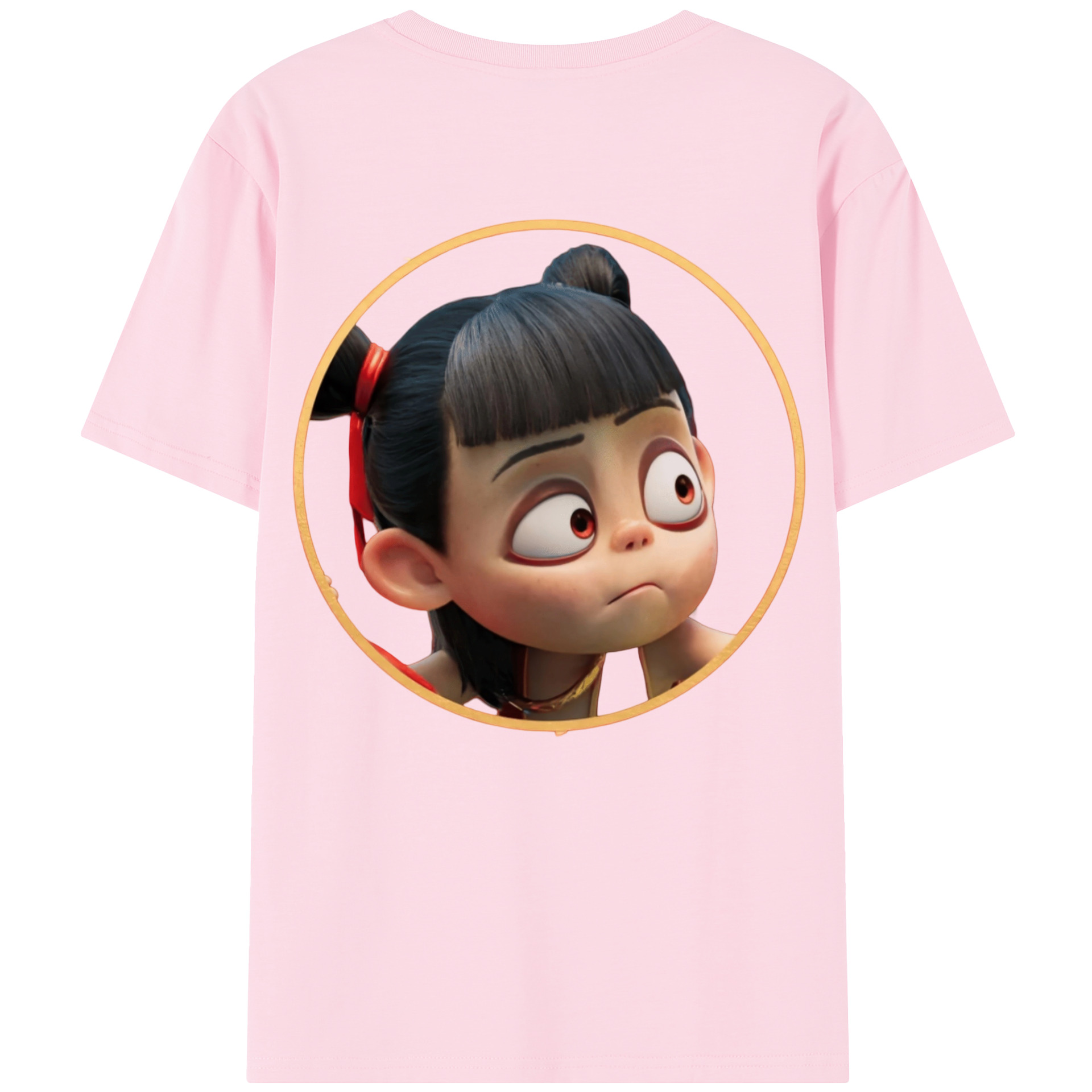（画像用） Ne Zha 2 ナタ 魔童の大暴れ 綿100％半袖Tシャツ（背面プリント）