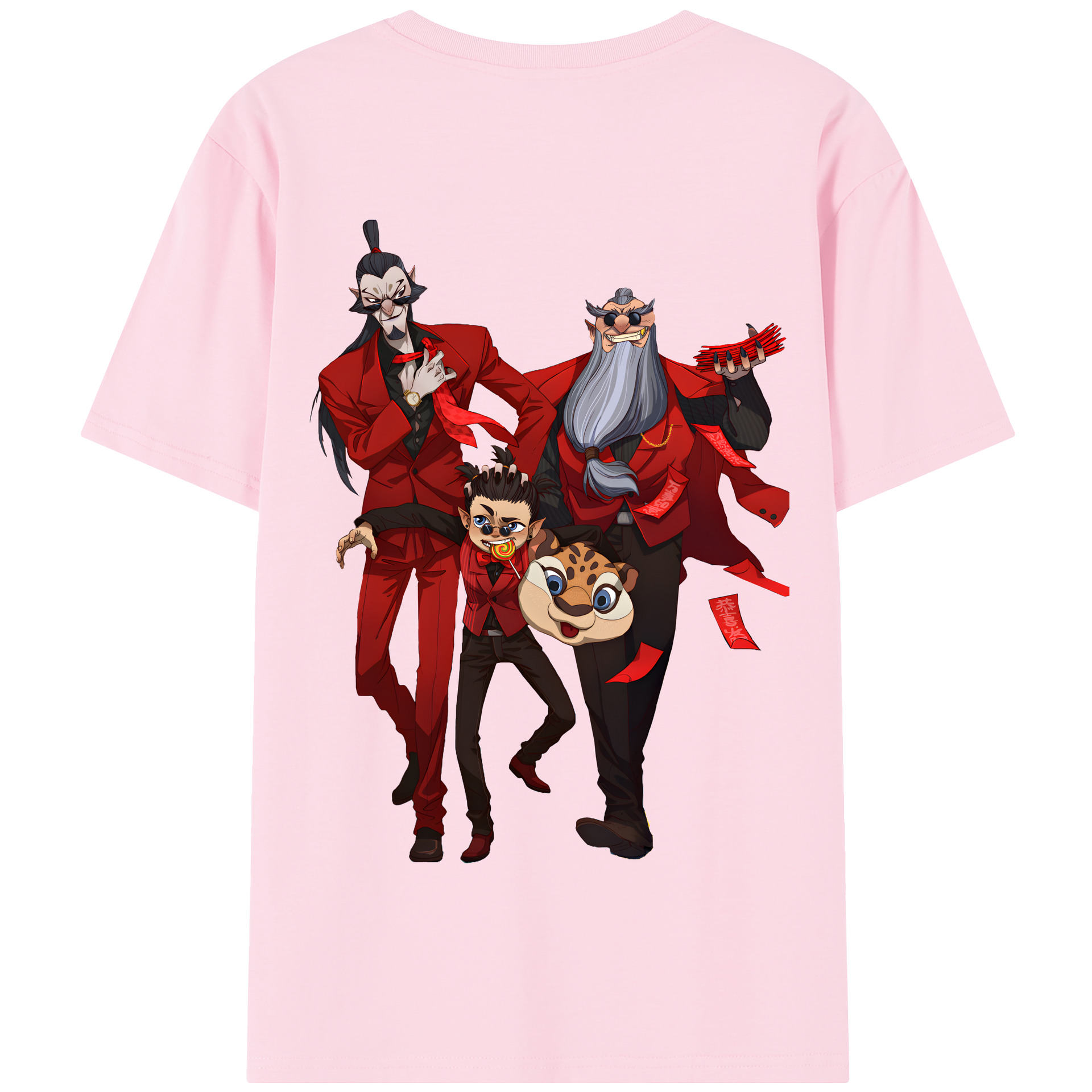 （画像用） Ne Zha 2 ナタ 魔童の大暴れ 綿100％半袖Tシャツ（背面プリント）