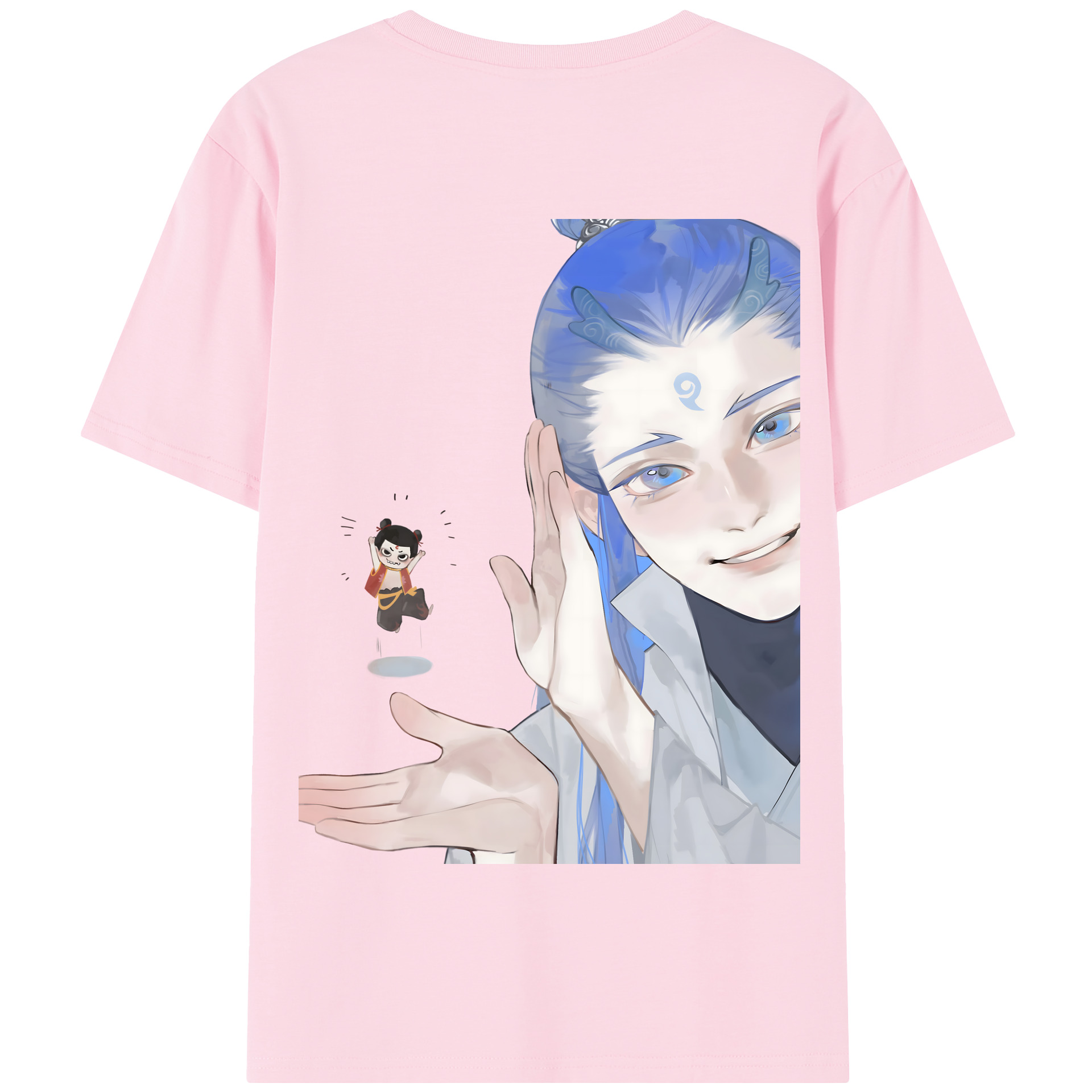 （画像用） Ne Zha 2 ナタ 魔童の大暴れ 綿100％半袖Tシャツ（背面プリント）