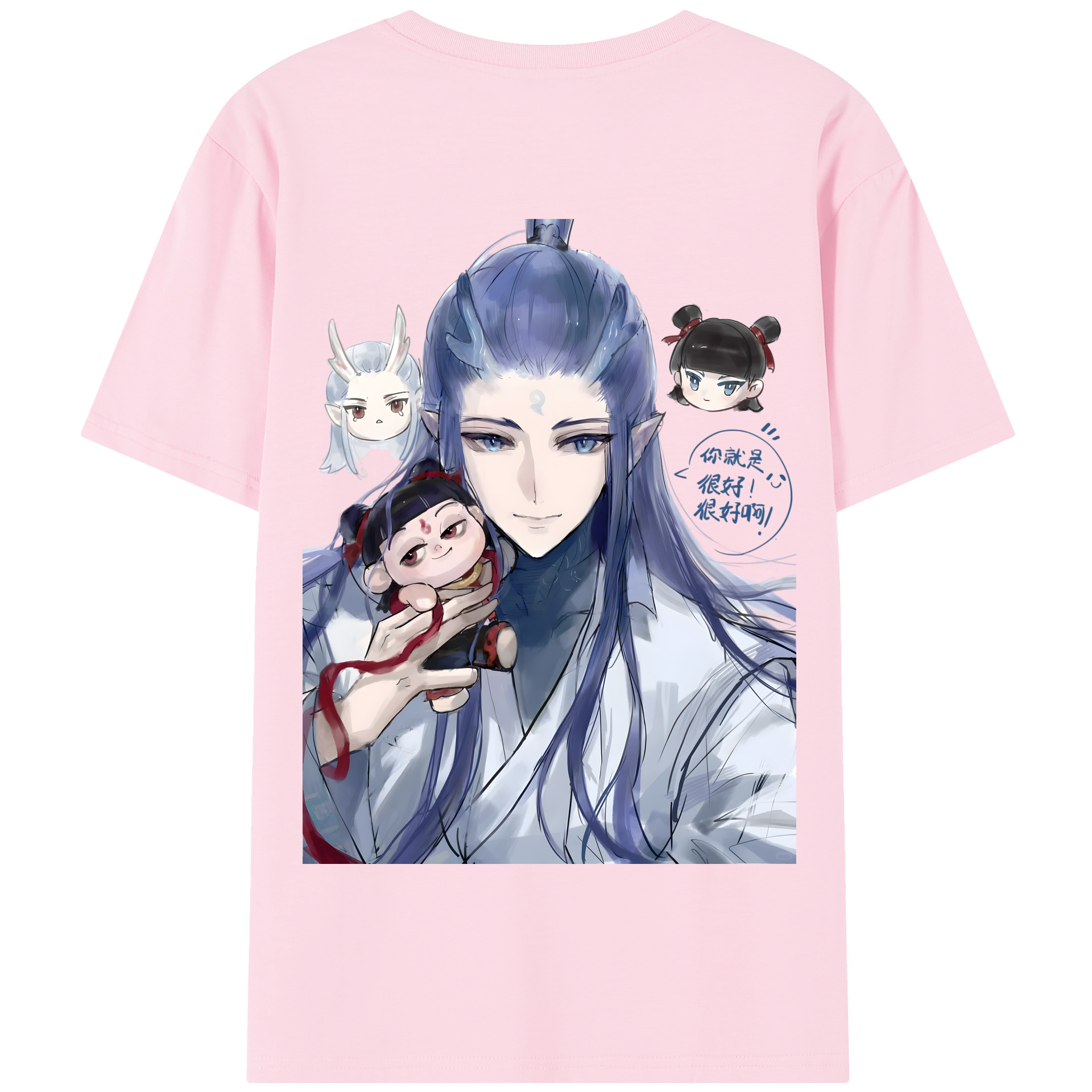 （画像用） Ne Zha 2 ナタ 魔童の大暴れ 綿100％半袖Tシャツ（背面プリント）