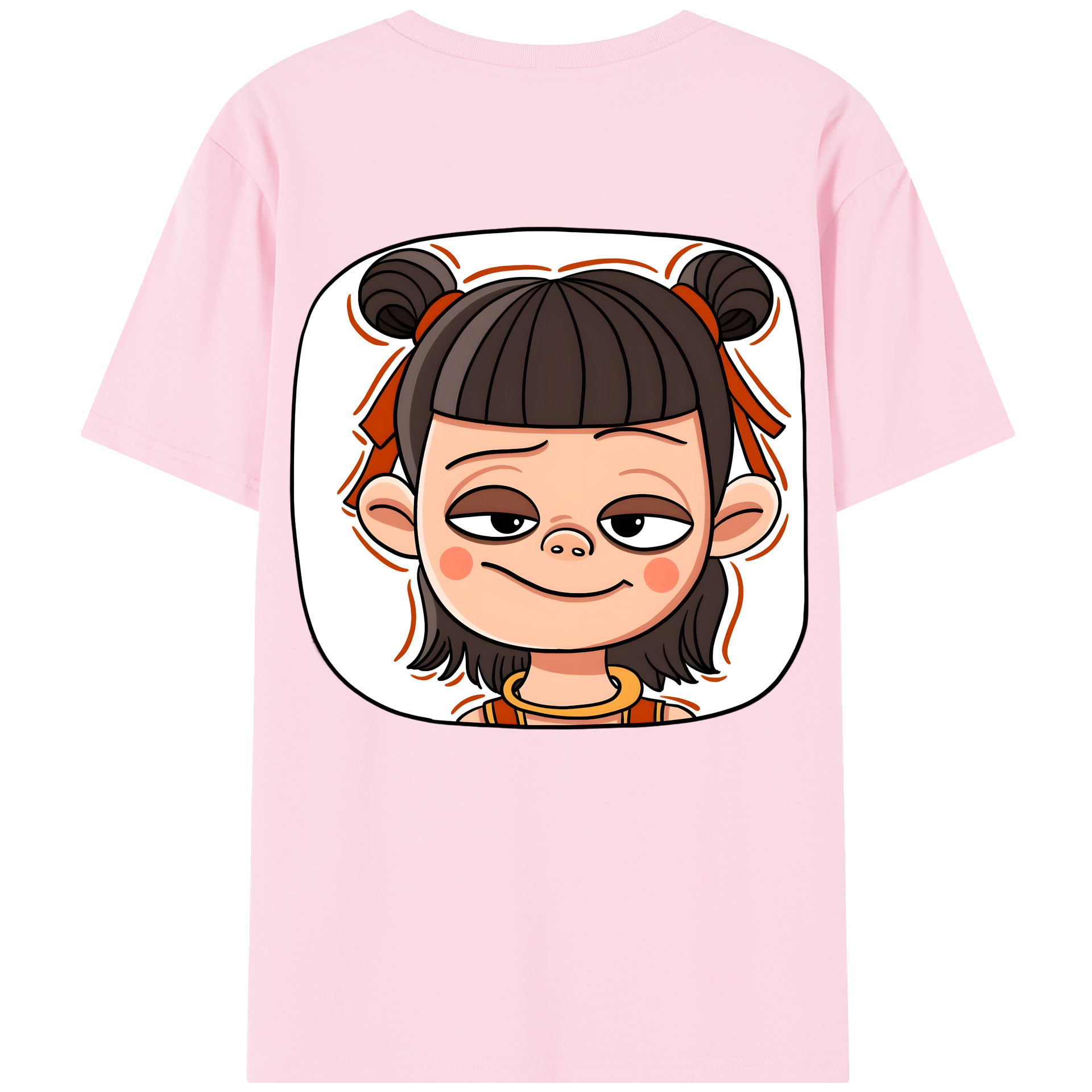 （画像用） Ne Zha 2 ナタ 魔童の大暴れ 綿100％半袖Tシャツ（背面プリント）