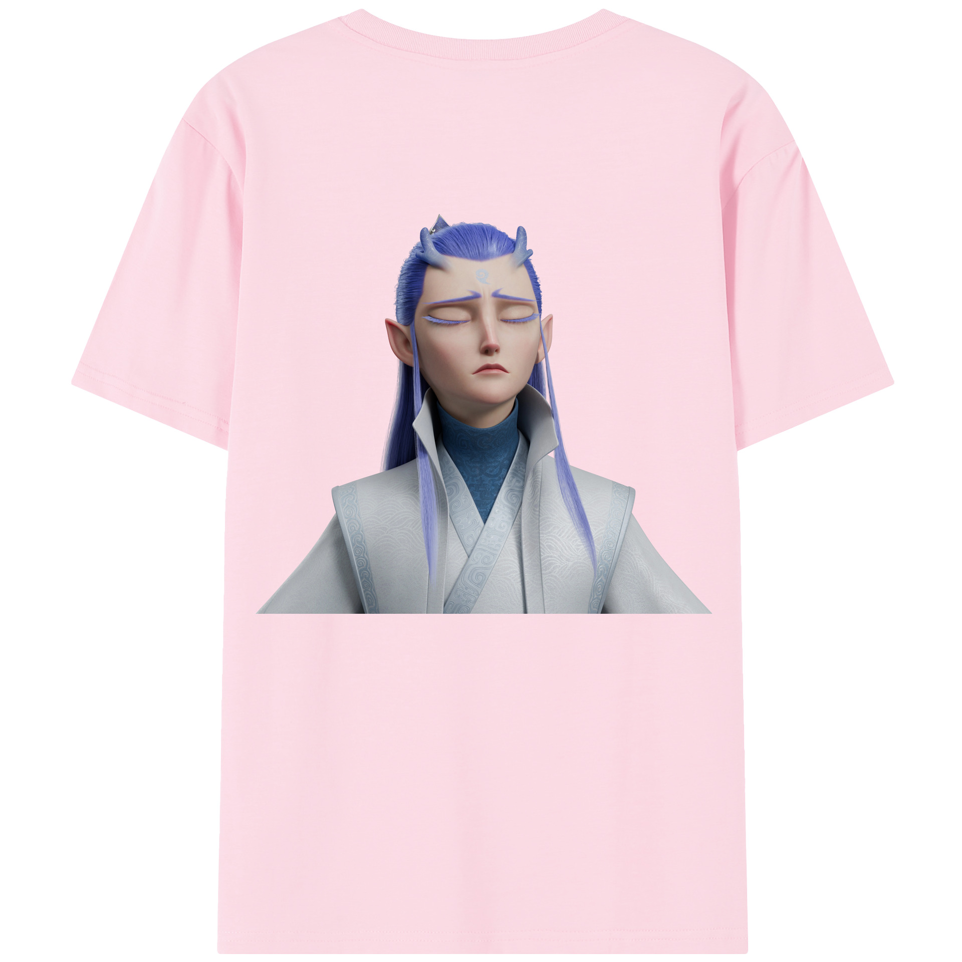 （画像用） Ne Zha 2 ナタ 魔童の大暴れ 綿100％半袖Tシャツ（背面プリント）