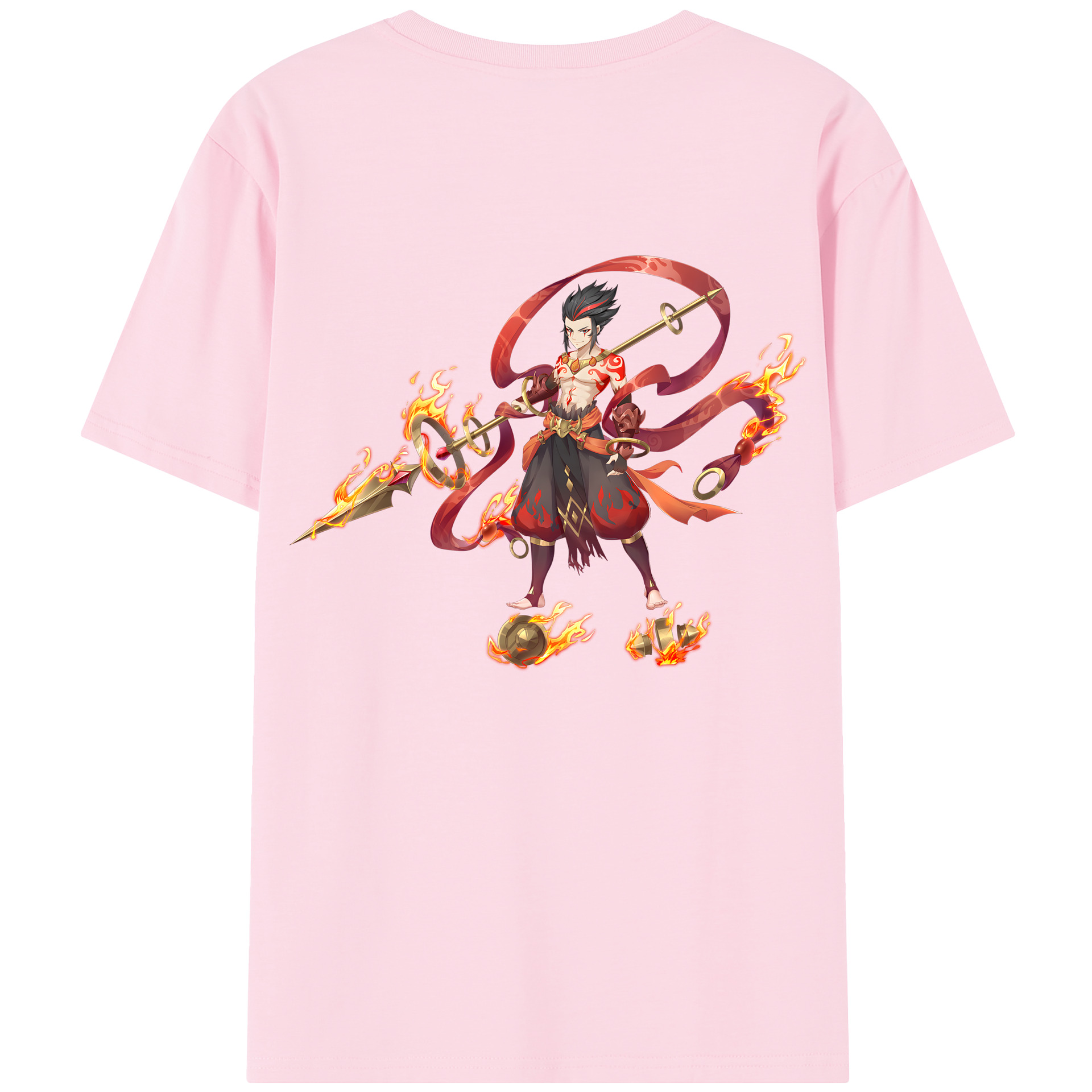 （画像用） Ne Zha 2 ナタ 魔童の大暴れ 綿100％半袖Tシャツ（背面プリント）