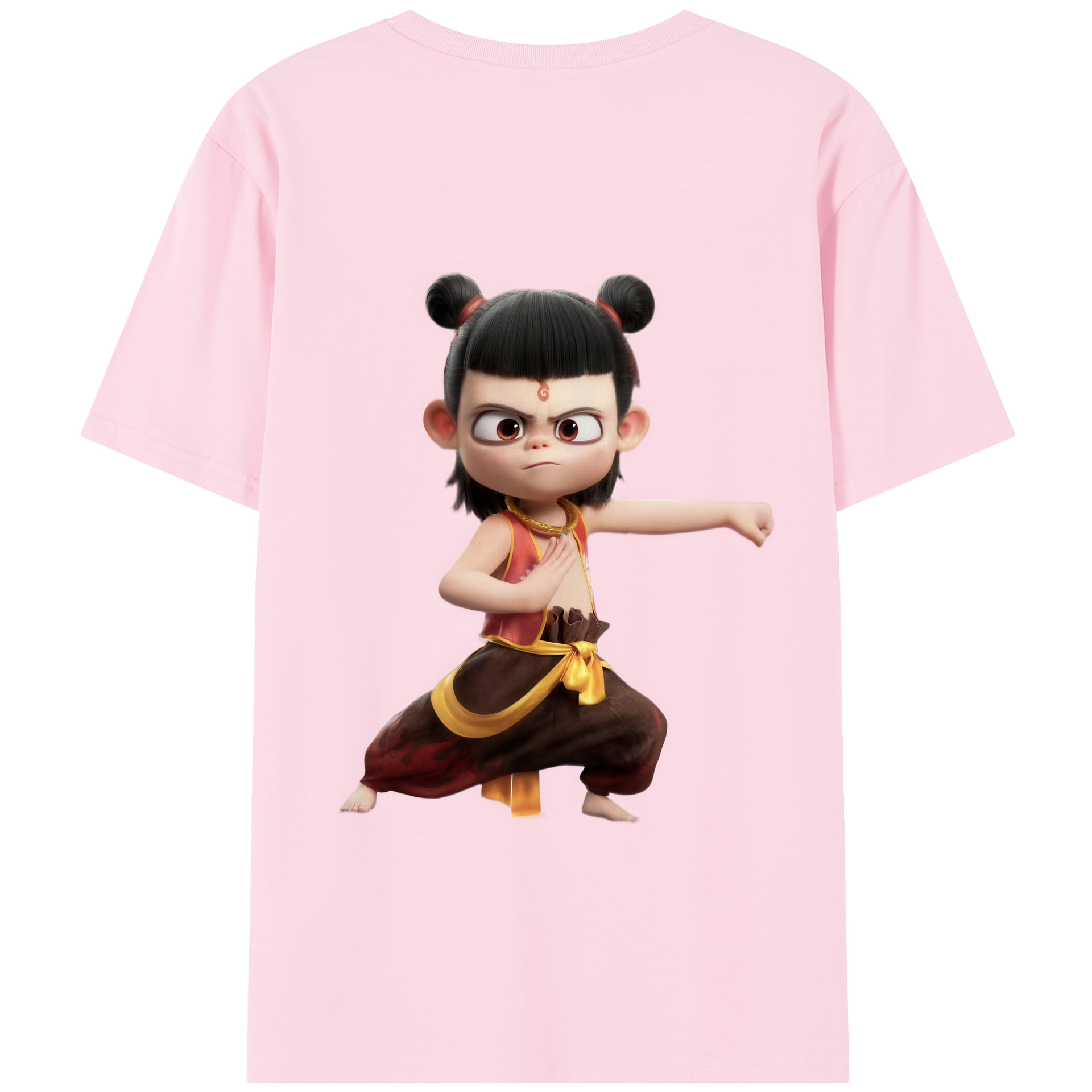 （画像用） Ne Zha 2 ナタ 魔童の大暴れ 綿100％半袖Tシャツ（背面プリント）