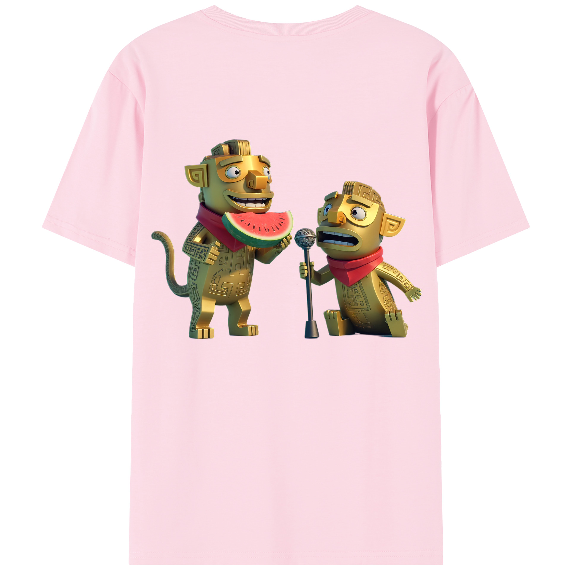 （画像用） Ne Zha 2 ナタ 魔童の大暴れ 綿100％半袖Tシャツ（背面プリント）