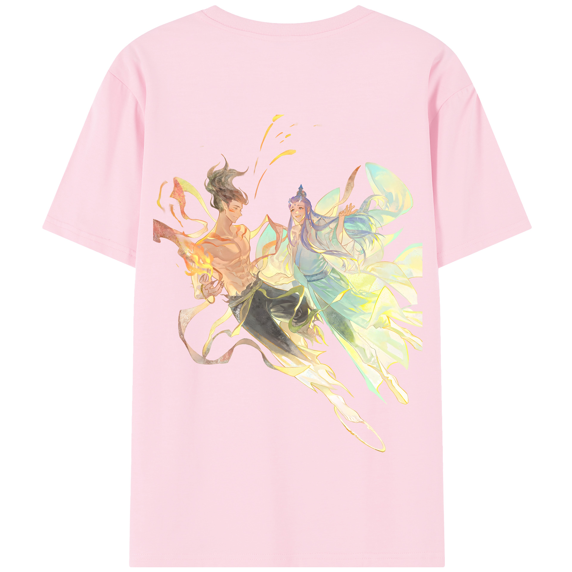 （画像用） Ne Zha 2 ナタ 魔童の大暴れ 綿100％半袖Tシャツ（背面プリント）