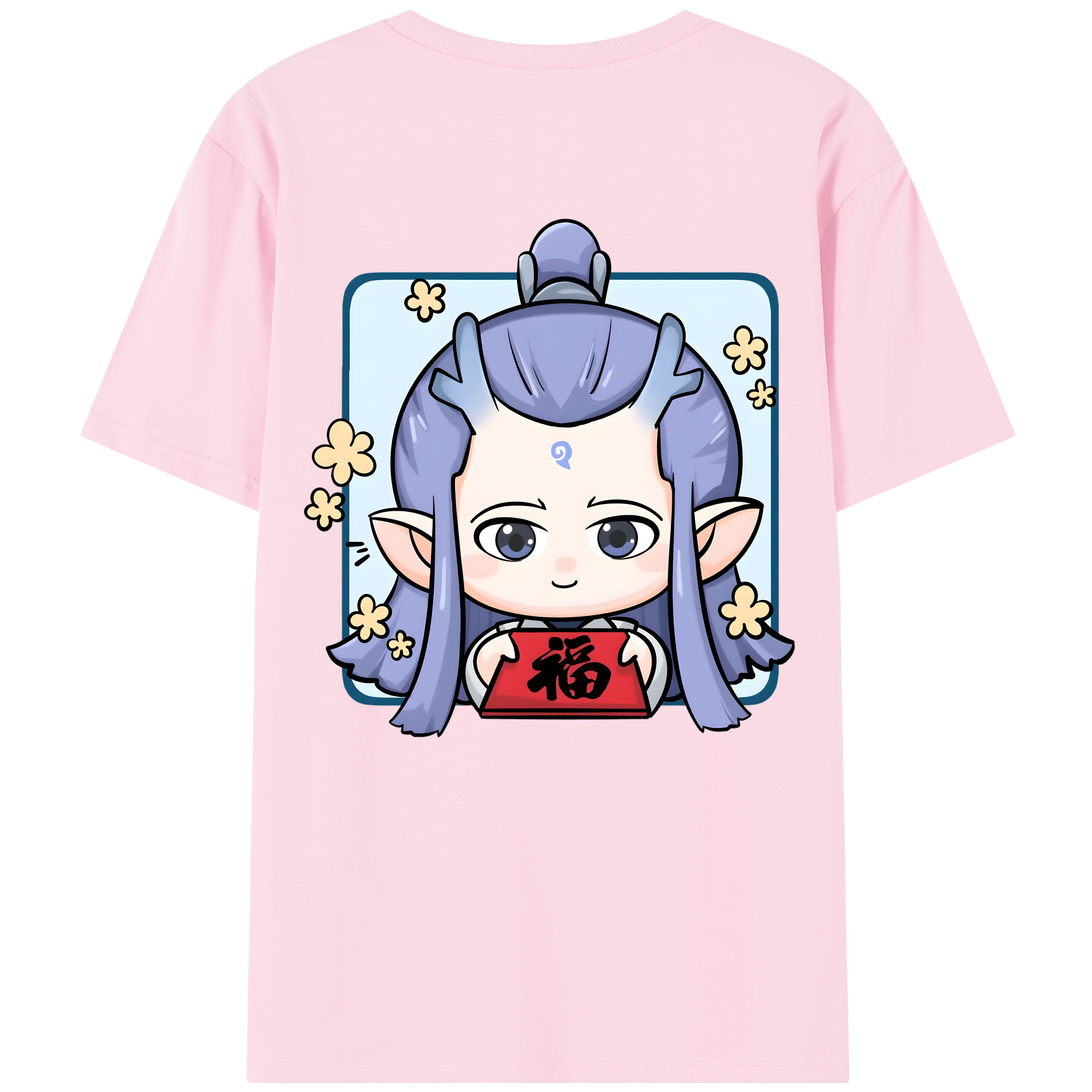（画像用） Ne Zha 2 ナタ 魔童の大暴れ 綿100％半袖Tシャツ（背面プリント）