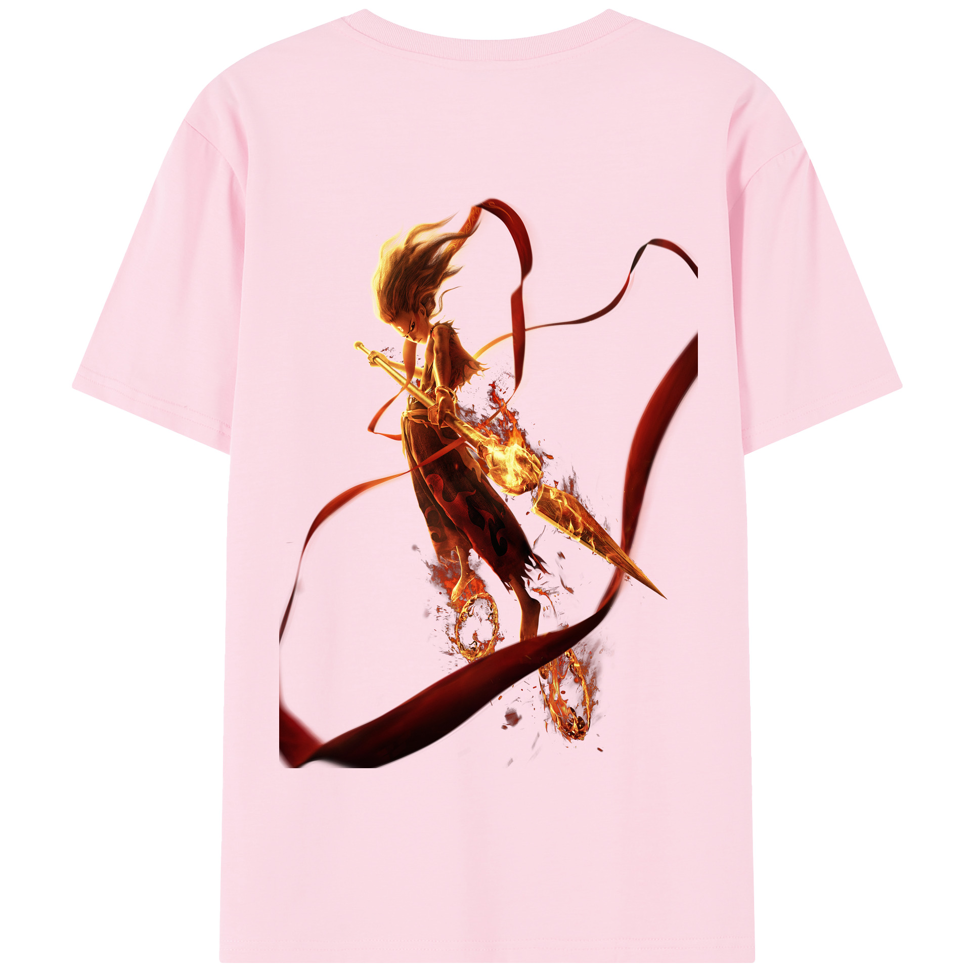 （画像用） Ne Zha 2 ナタ 魔童の大暴れ 綿100％半袖Tシャツ（背面プリント）