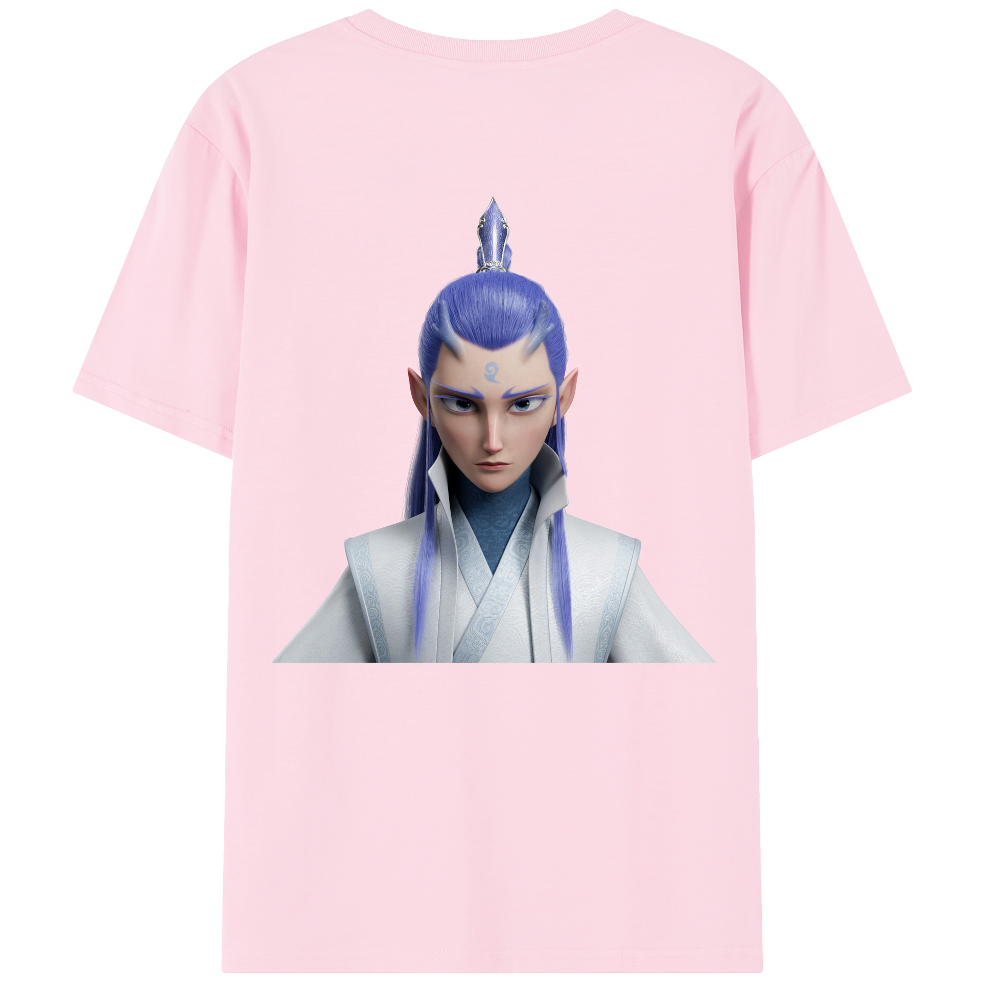 （画像用） Ne Zha 2 ナタ 魔童の大暴れ 綿100％半袖Tシャツ（背面プリント）
