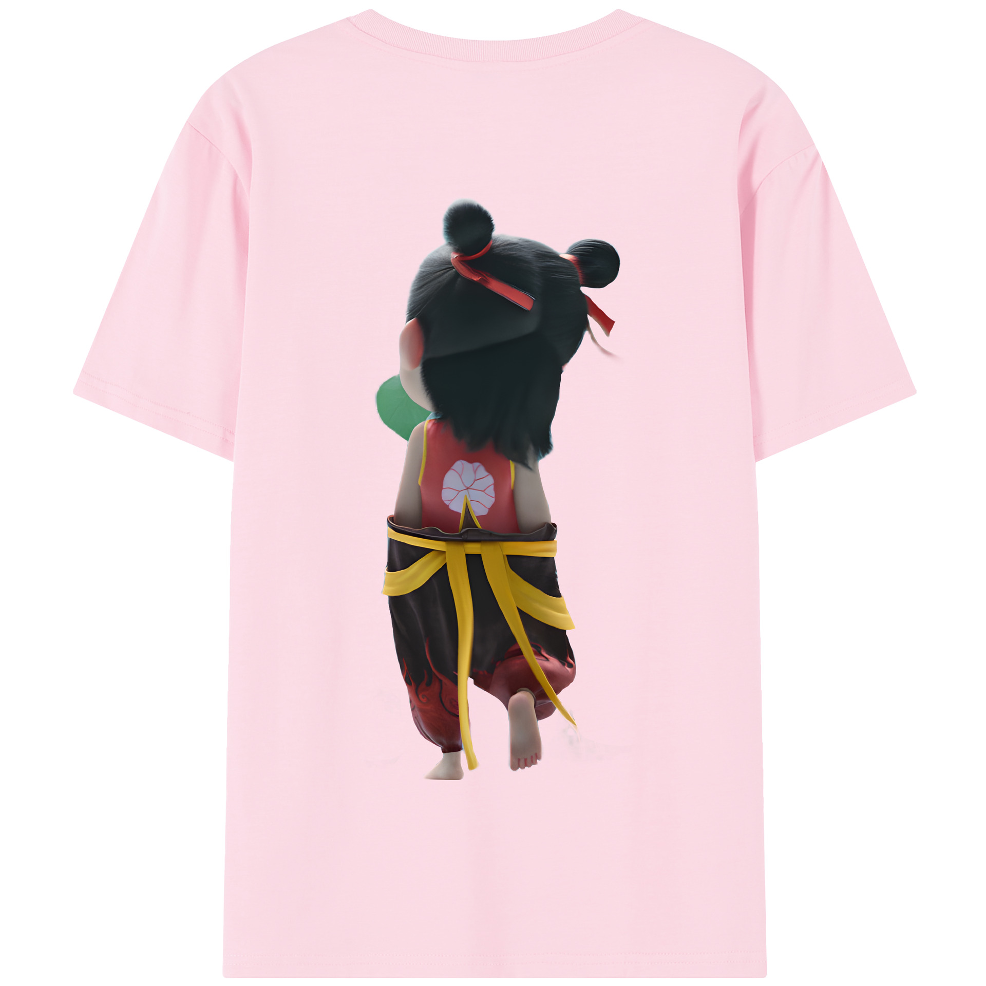 （画像用） Ne Zha 2 ナタ 魔童の大暴れ 綿100％半袖Tシャツ（背面プリント）
