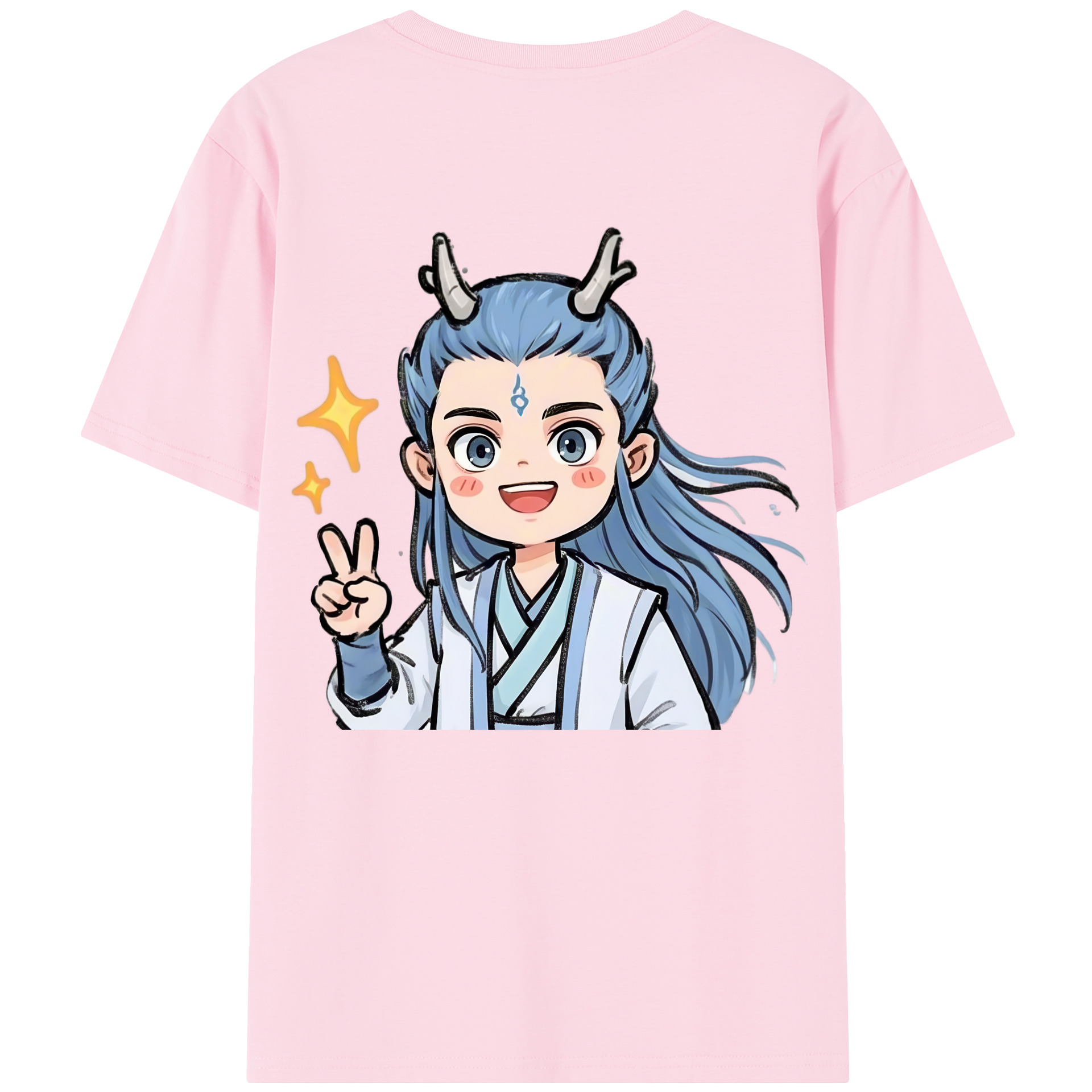 （画像用） Ne Zha 2 ナタ 魔童の大暴れ 綿100％半袖Tシャツ（背面プリント）