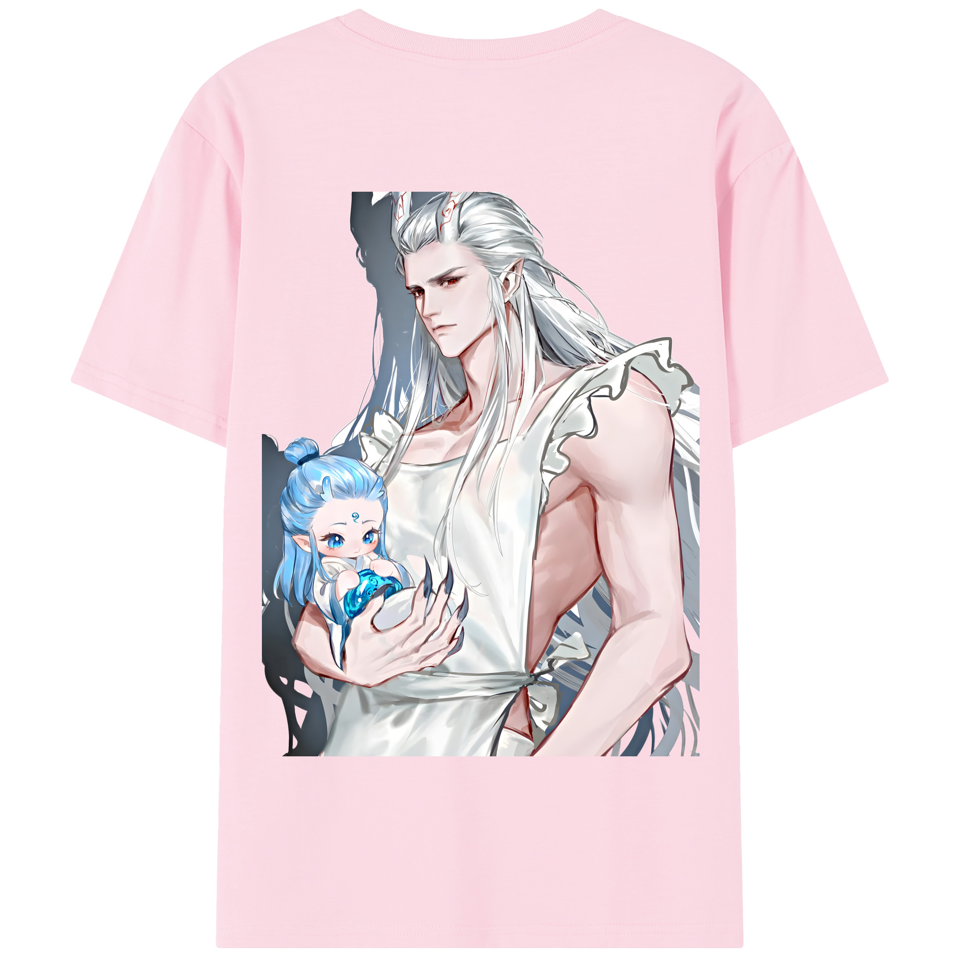 （画像用） Ne Zha 2 ナタ 魔童の大暴れ 綿100％半袖Tシャツ（背面プリント）