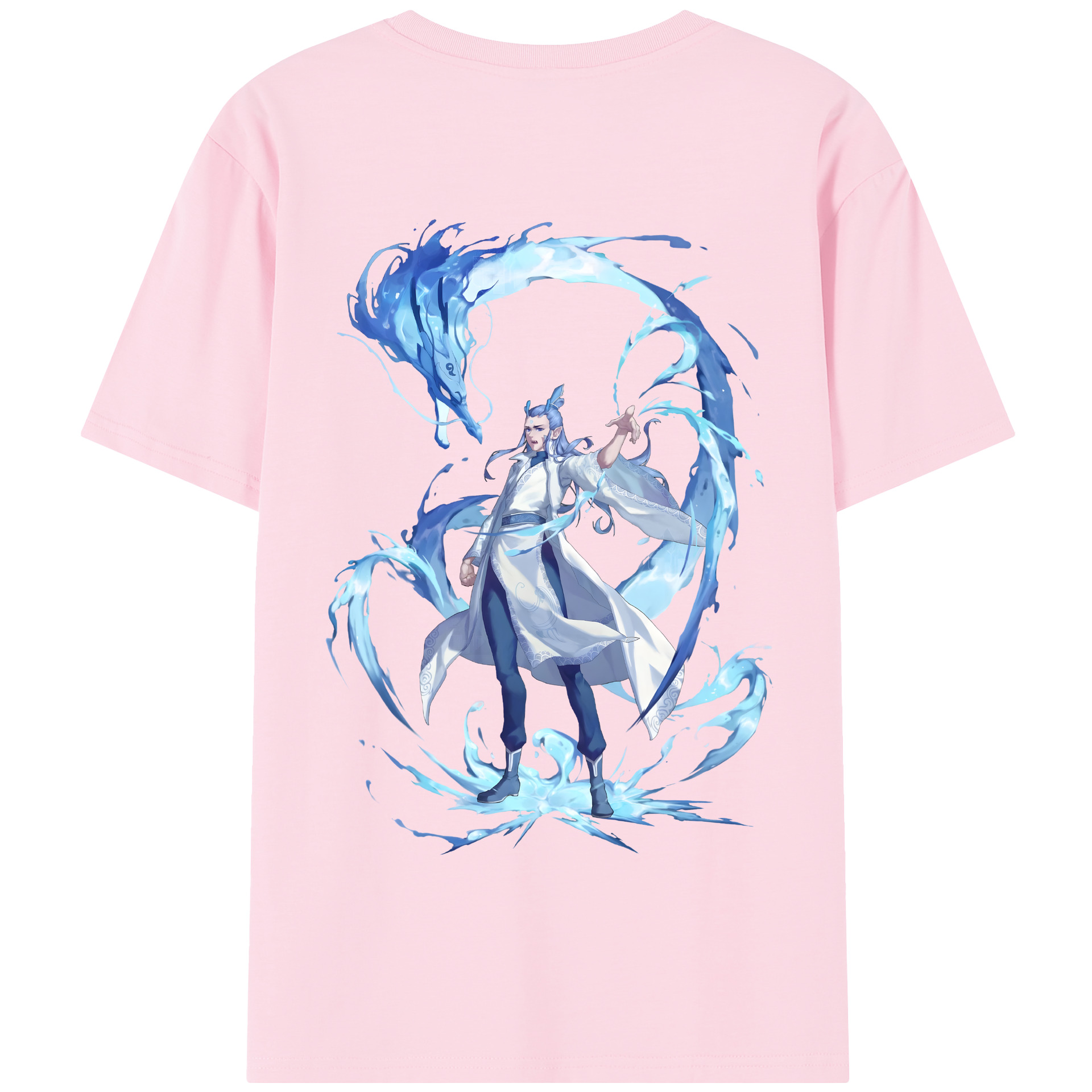 （画像用） Ne Zha 2 ナタ 魔童の大暴れ 綿100％半袖Tシャツ（背面プリント）