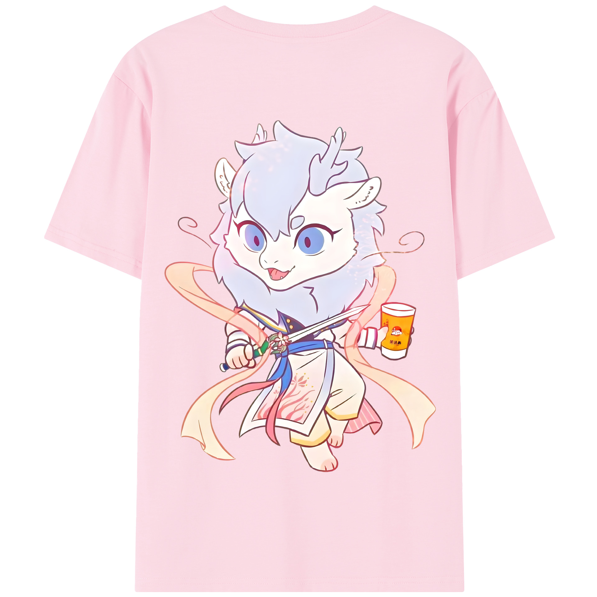 （画像用） Ne Zha 2 ナタ 魔童の大暴れ 綿100％半袖Tシャツ（背面プリント）