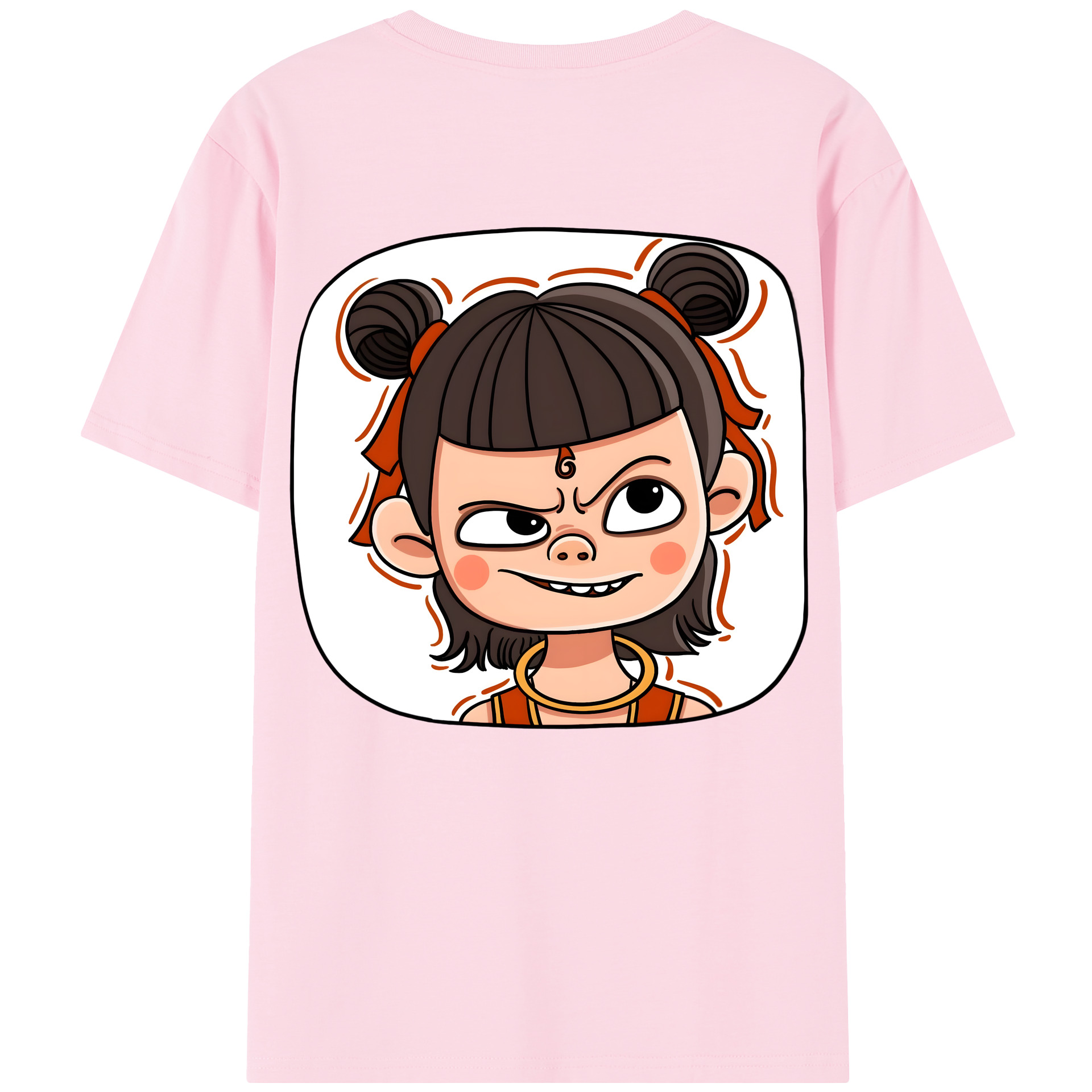 （画像用） Ne Zha 2 ナタ 魔童の大暴れ 綿100％半袖Tシャツ（背面プリント）
