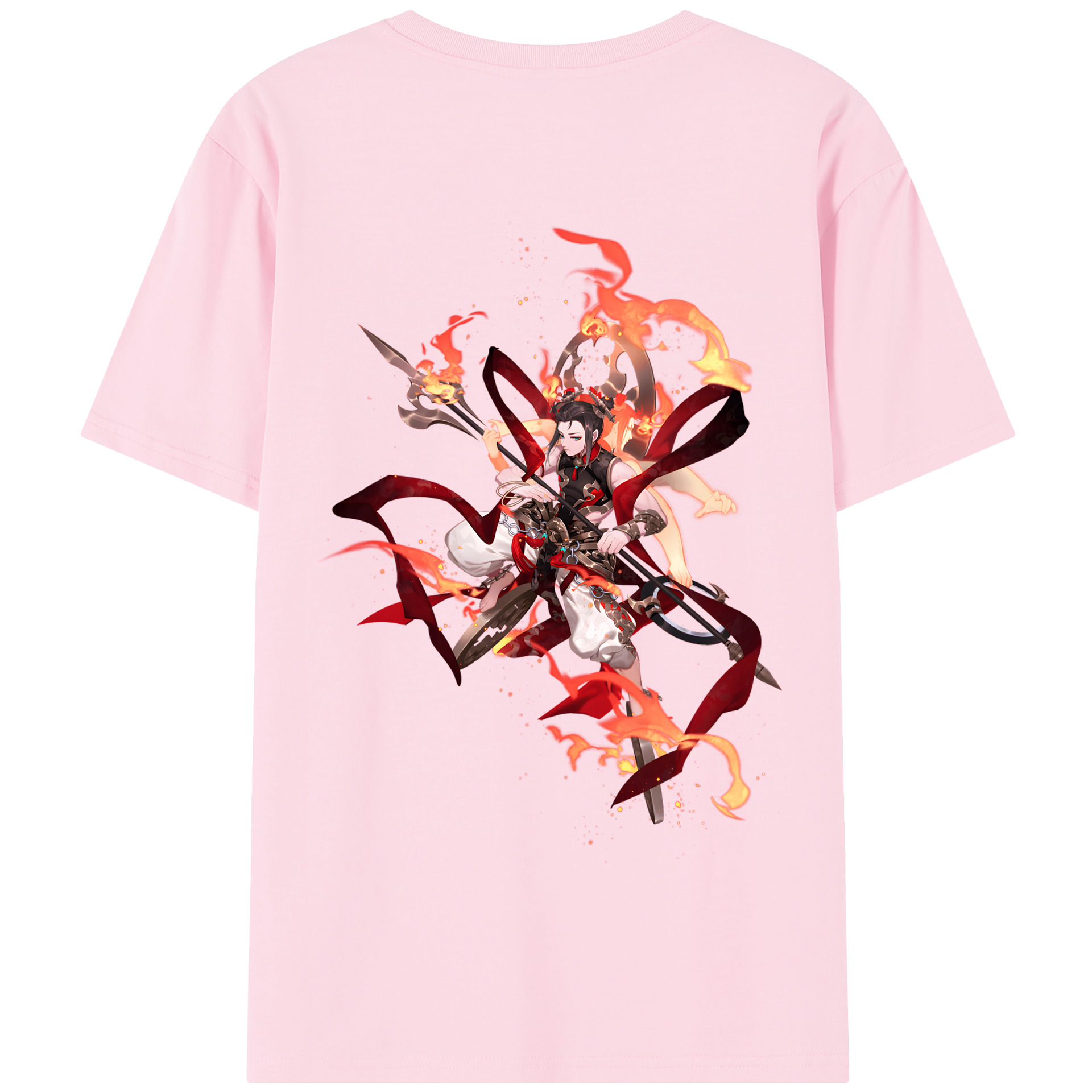 （画像用） Ne Zha 2 ナタ 魔童の大暴れ 綿100％半袖Tシャツ（背面プリント）