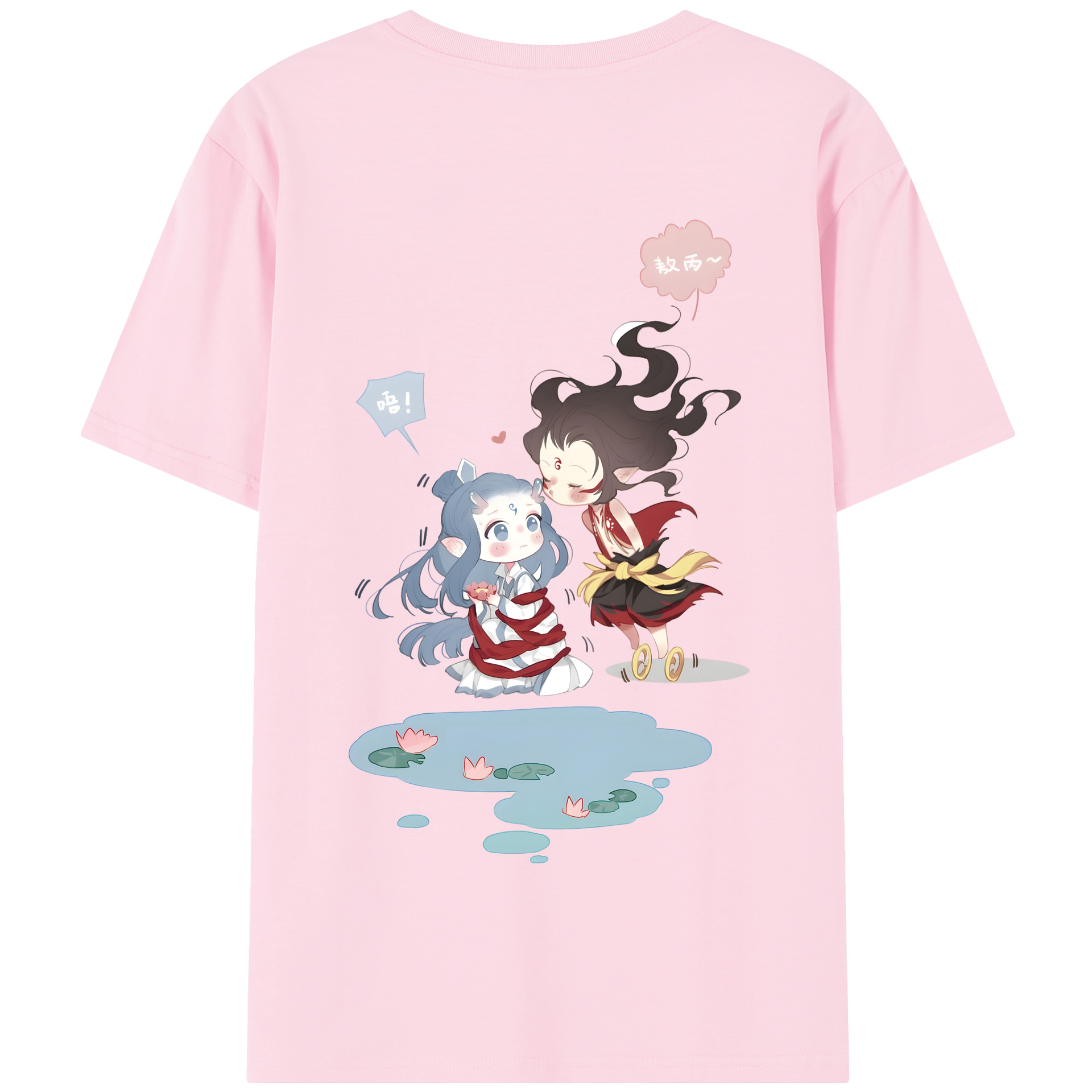 （画像用） Ne Zha 2 ナタ 魔童の大暴れ 綿100％半袖Tシャツ（背面プリント）