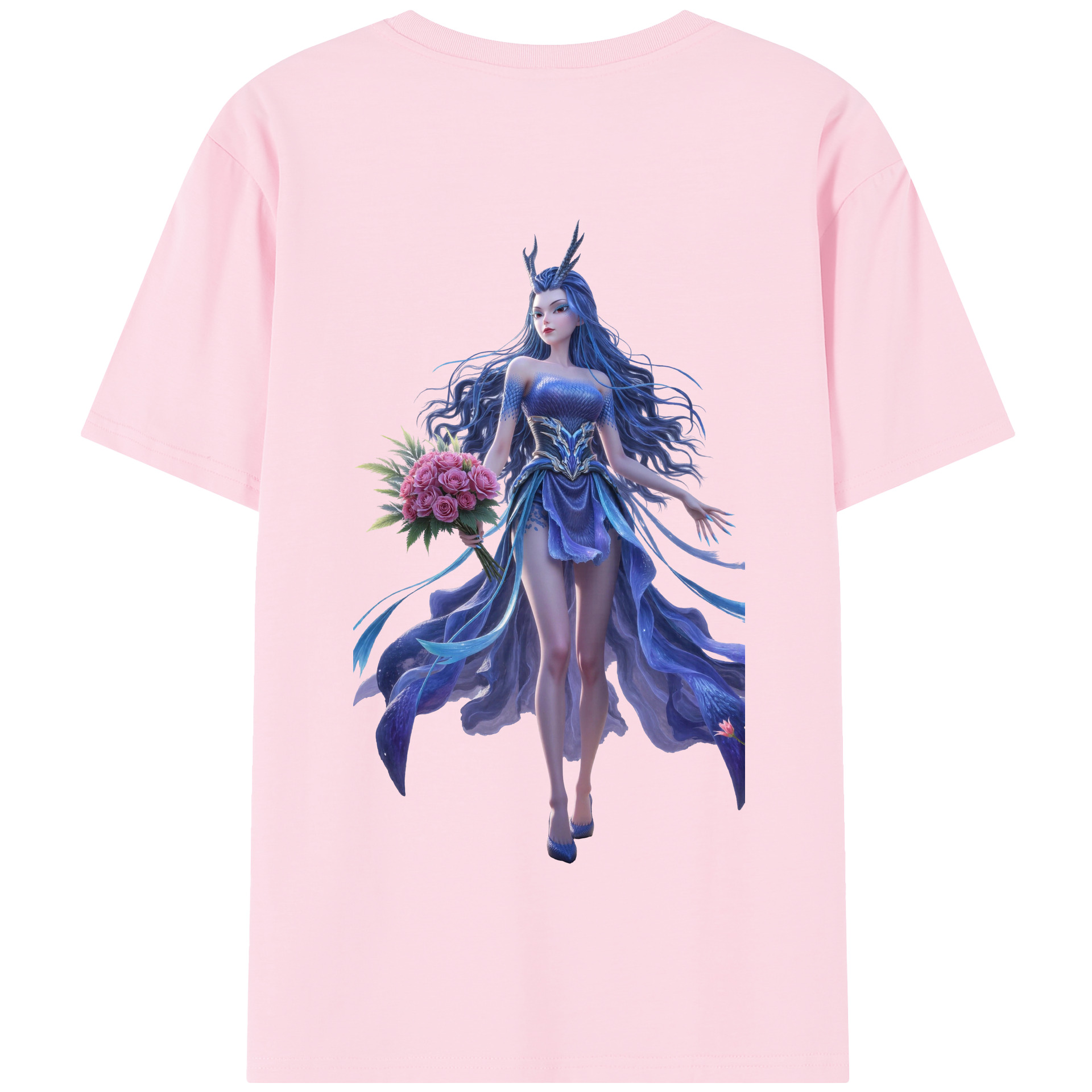 （画像用） Ne Zha 2 ナタ 魔童の大暴れ 綿100％半袖Tシャツ（背面プリント）