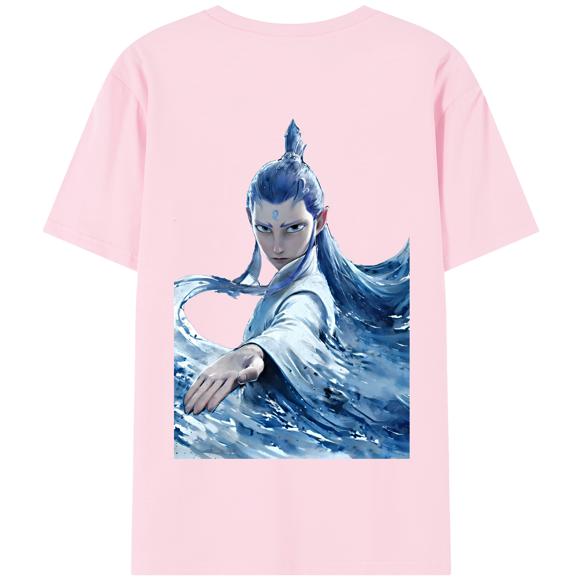 （画像用） Ne Zha 2 ナタ 魔童の大暴れ 綿100％半袖Tシャツ（背面プリント）