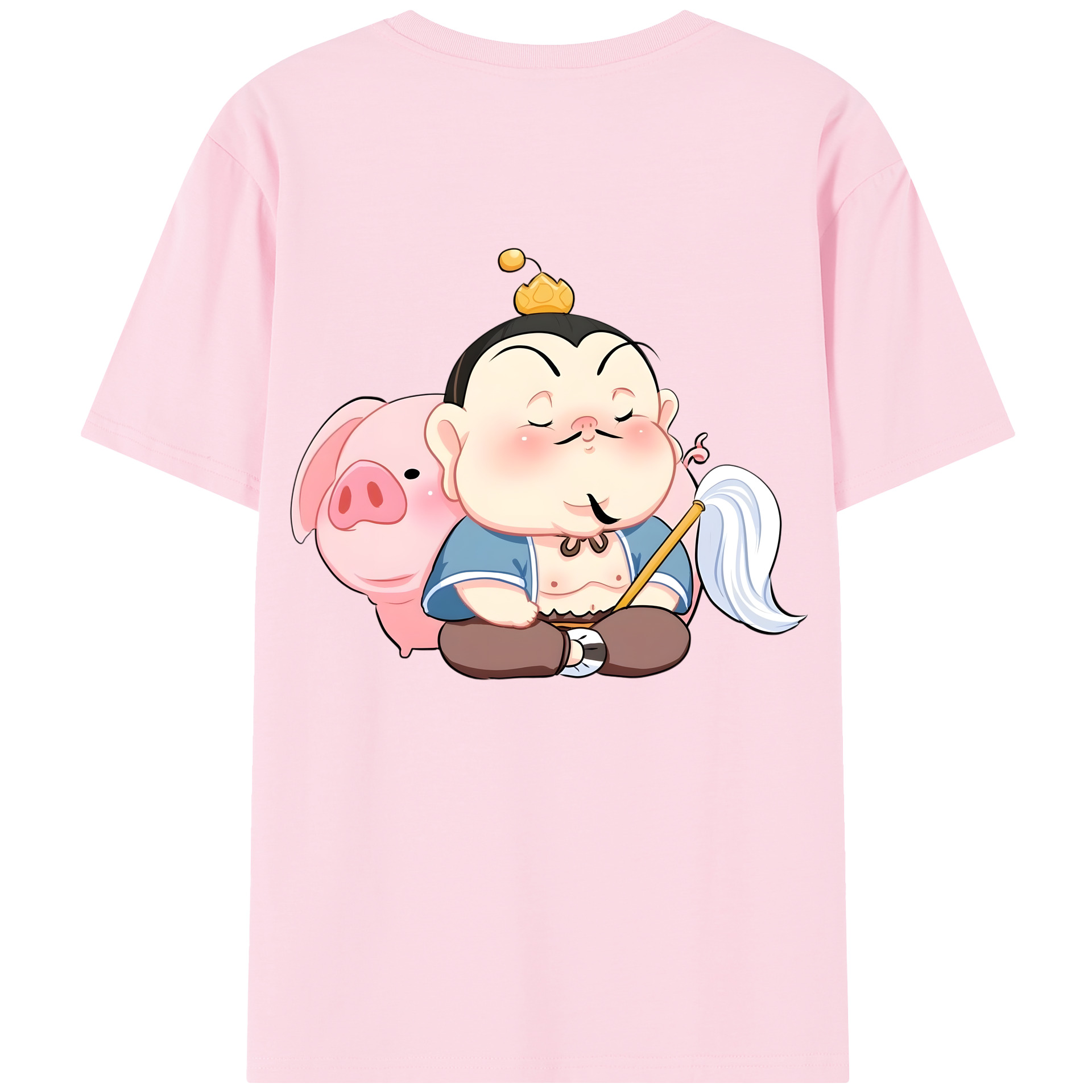 （画像用） Ne Zha 2 ナタ 魔童の大暴れ 綿100％半袖Tシャツ（背面プリント）