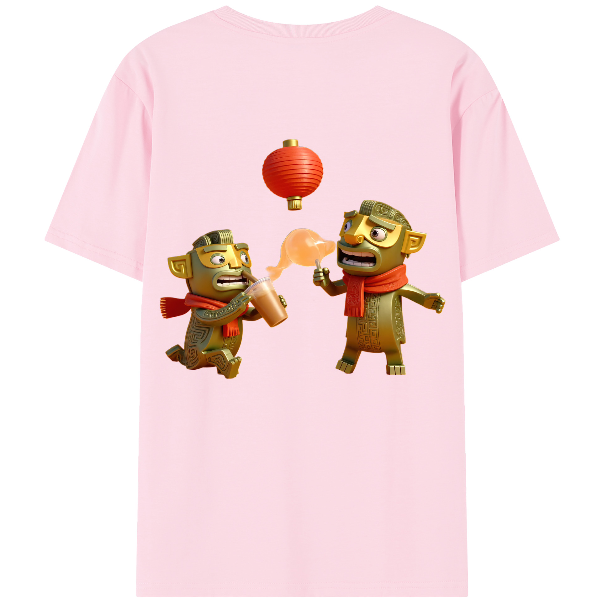 （画像用） Ne Zha 2 ナタ 魔童の大暴れ 綿100％半袖Tシャツ（背面プリント）