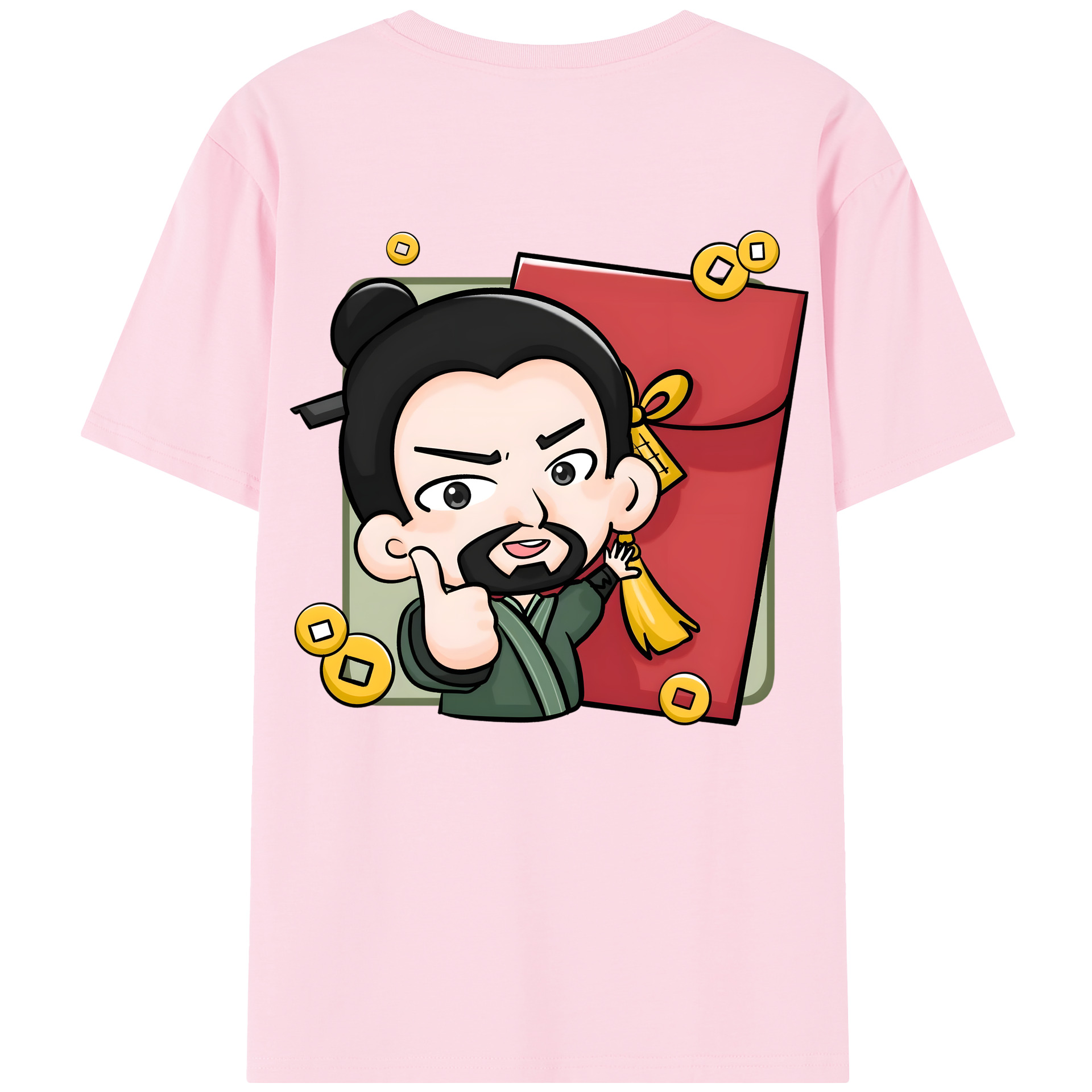 （画像用） Ne Zha 2 ナタ 魔童の大暴れ 綿100％半袖Tシャツ（背面プリント）