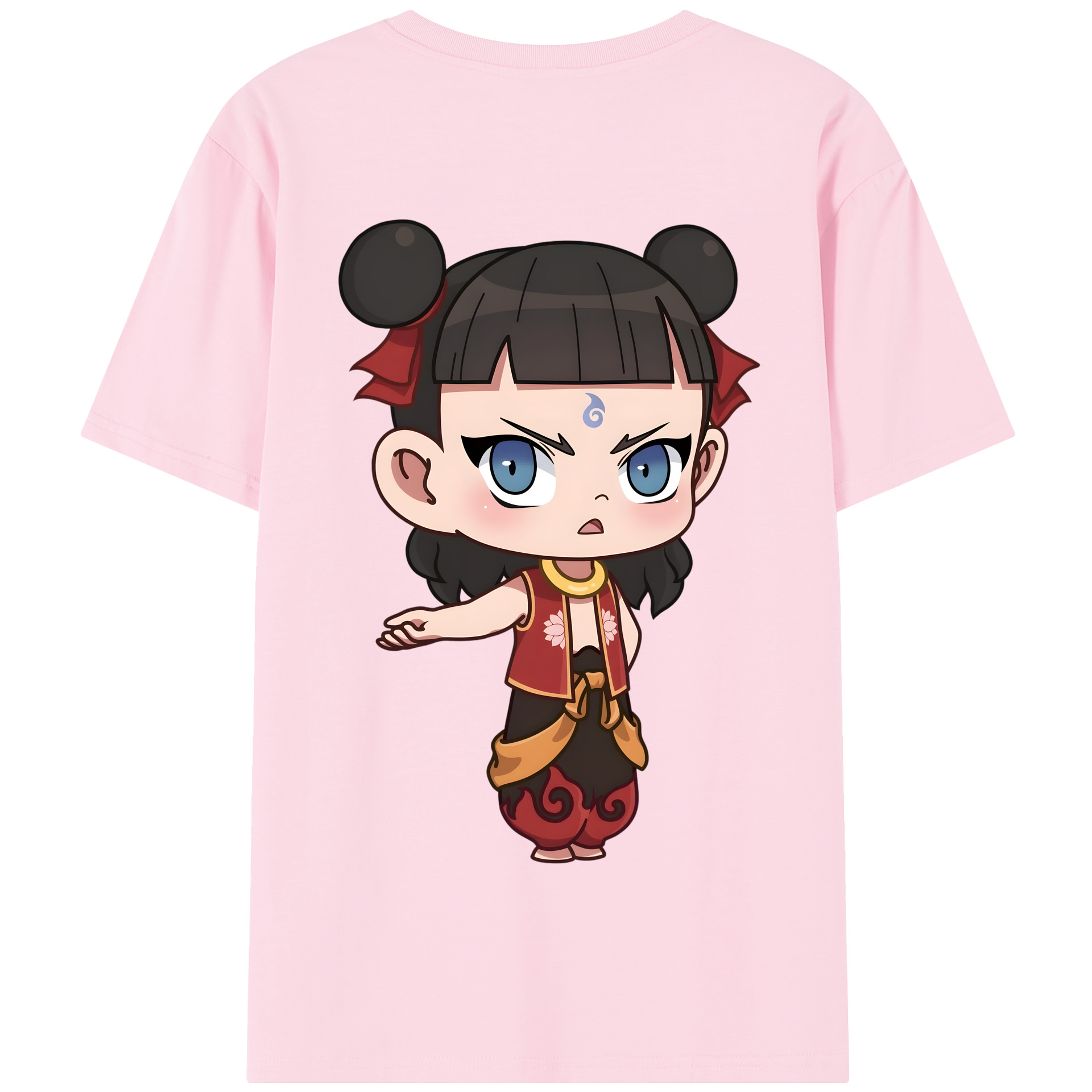 （画像用） Ne Zha 2 ナタ 魔童の大暴れ 綿100％半袖Tシャツ（背面プリント）