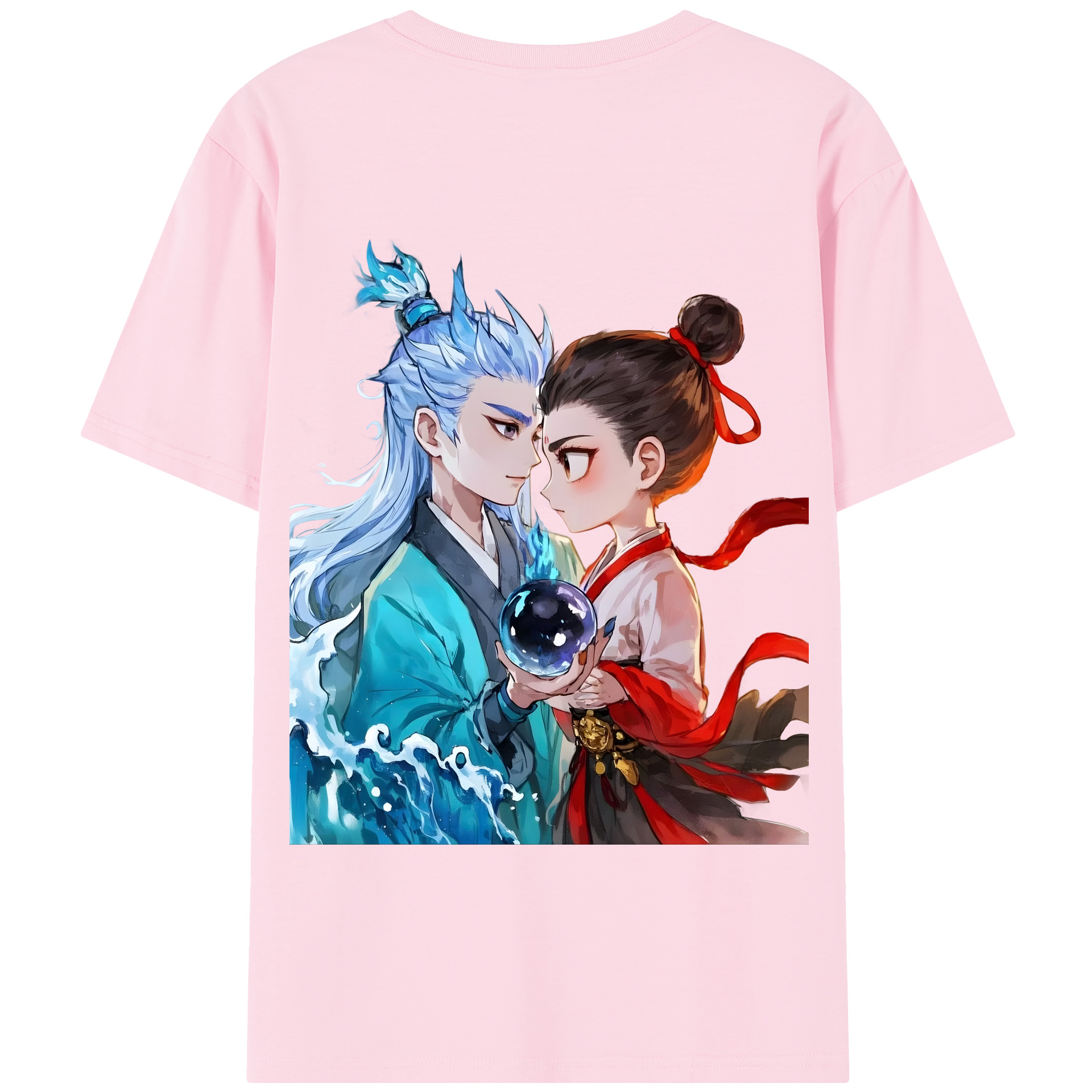 （画像用） Ne Zha 2 ナタ 魔童の大暴れ 綿100％半袖Tシャツ（背面プリント）