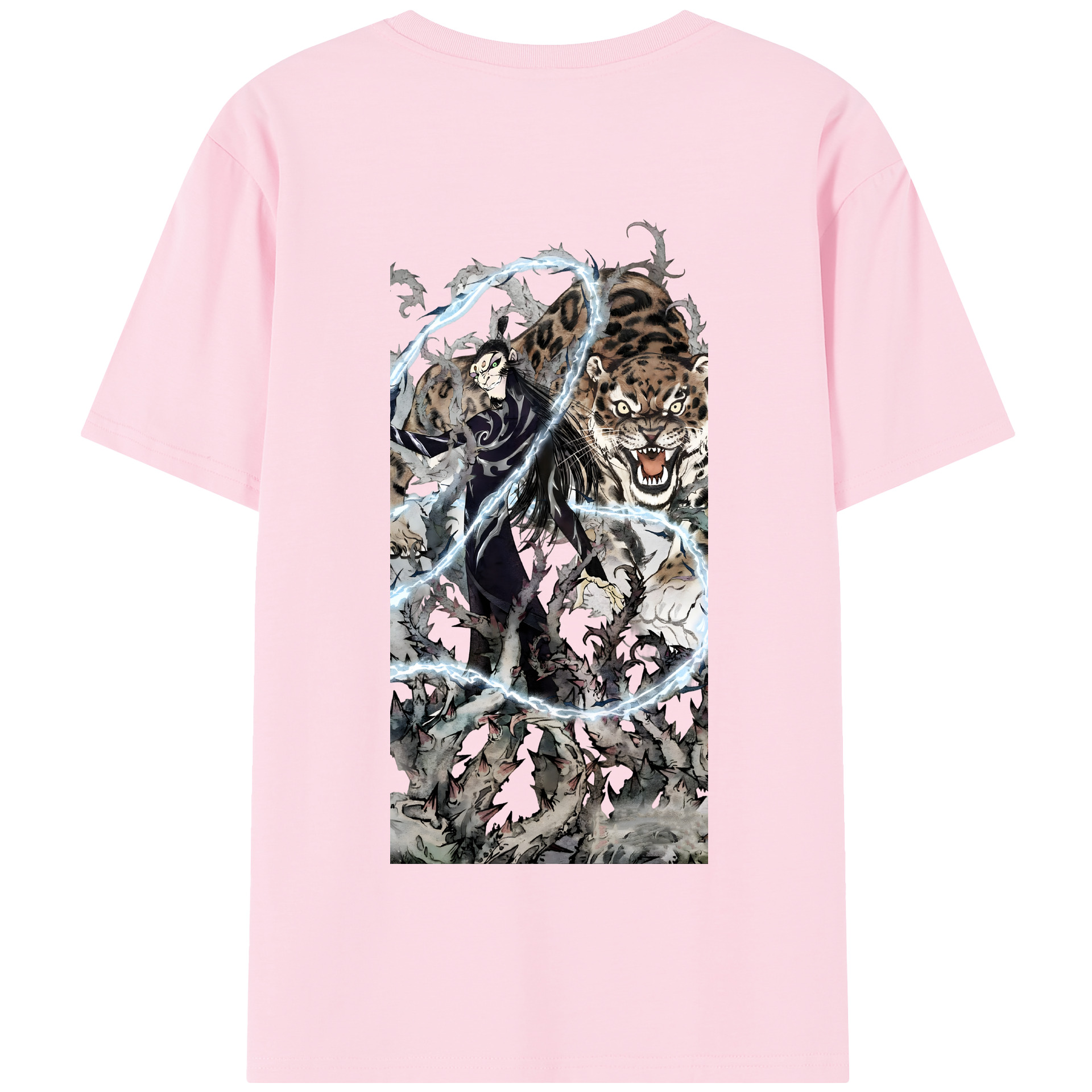 （画像用） Ne Zha 2 ナタ 魔童の大暴れ 綿100％半袖Tシャツ（背面プリント）