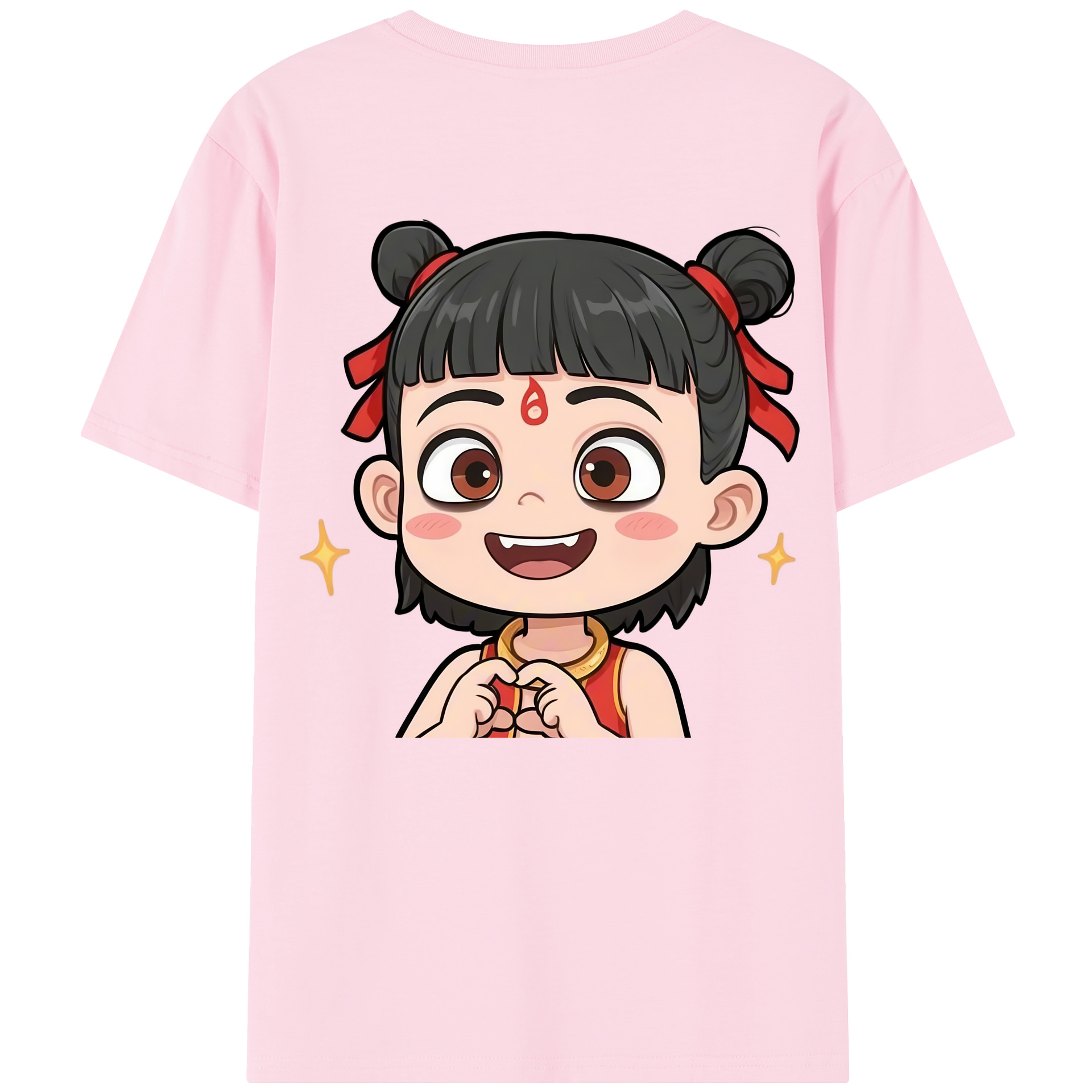 （画像用） Ne Zha 2 ナタ 魔童の大暴れ 綿100％半袖Tシャツ（背面プリント）