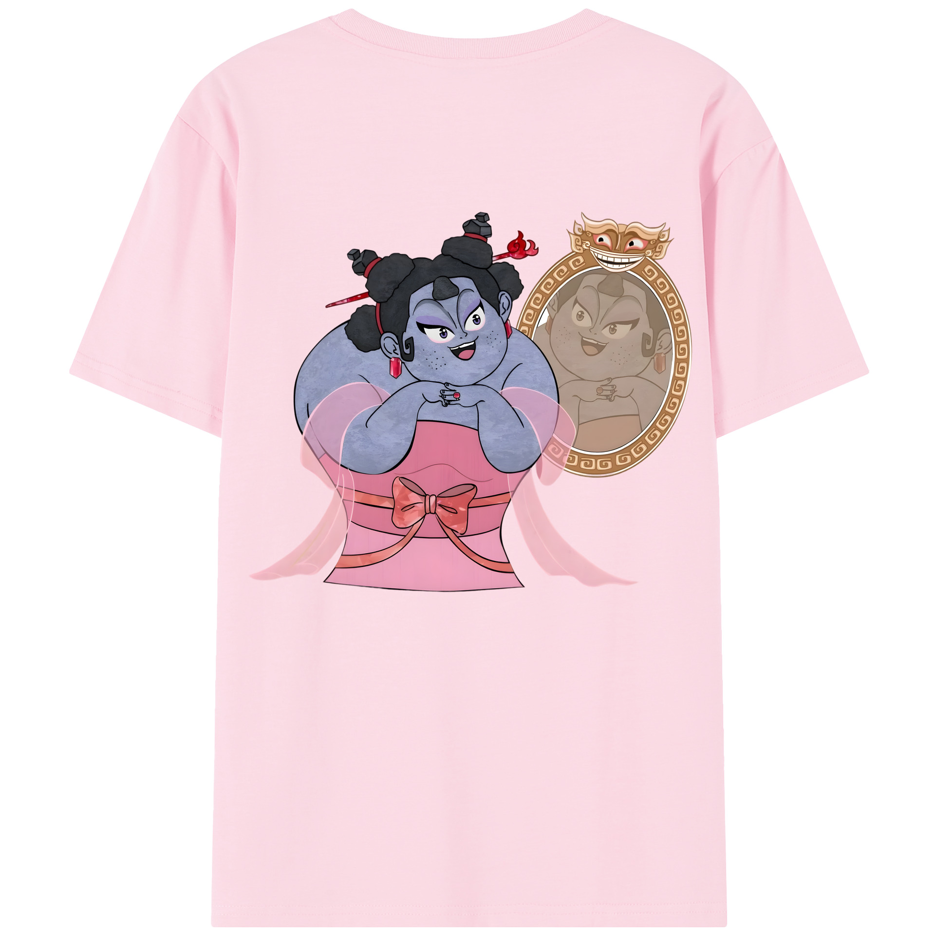 （画像用） Ne Zha 2 ナタ 魔童の大暴れ 綿100％半袖Tシャツ（背面プリント）