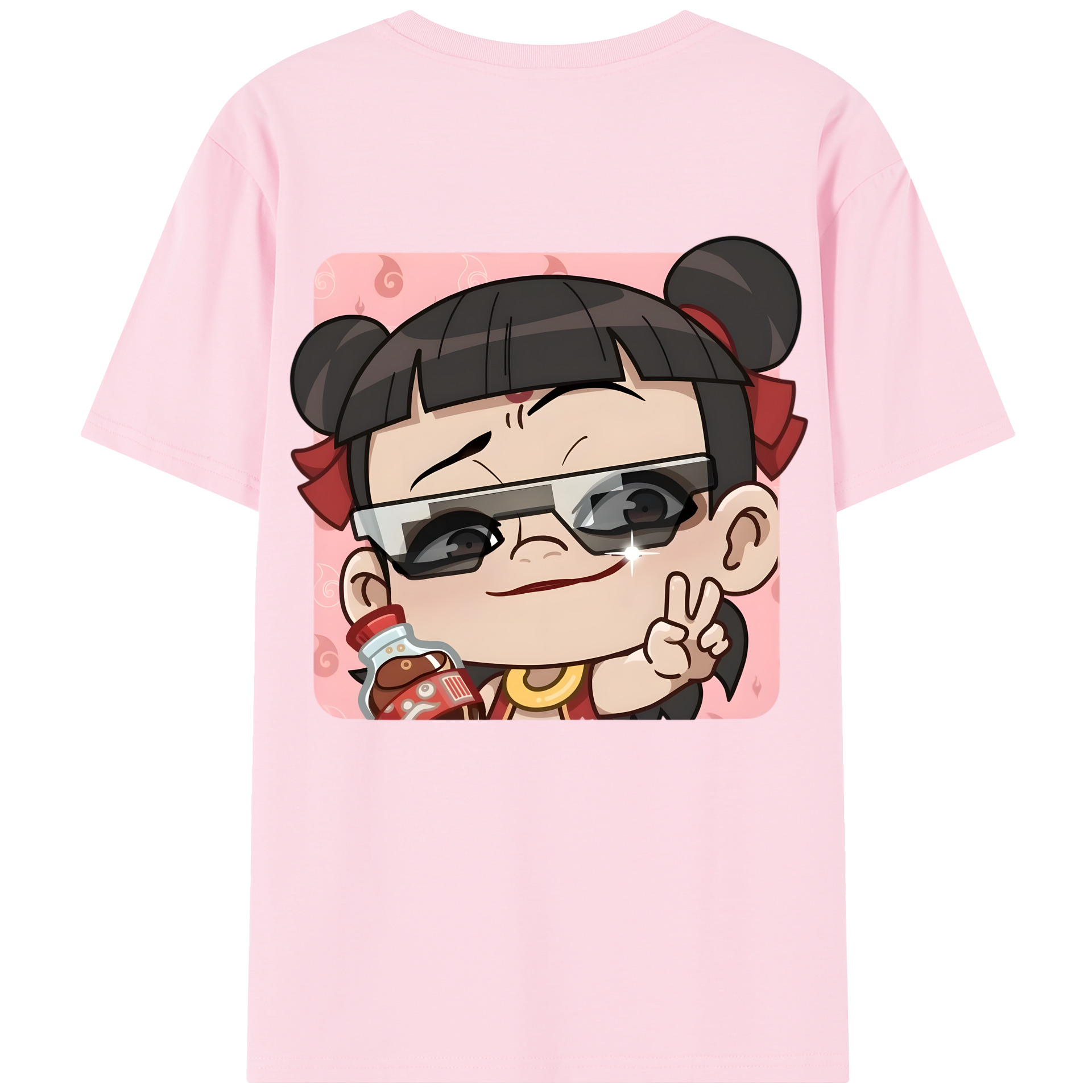 （画像用） Ne Zha 2 ナタ 魔童の大暴れ 綿100％半袖Tシャツ（背面プリント）