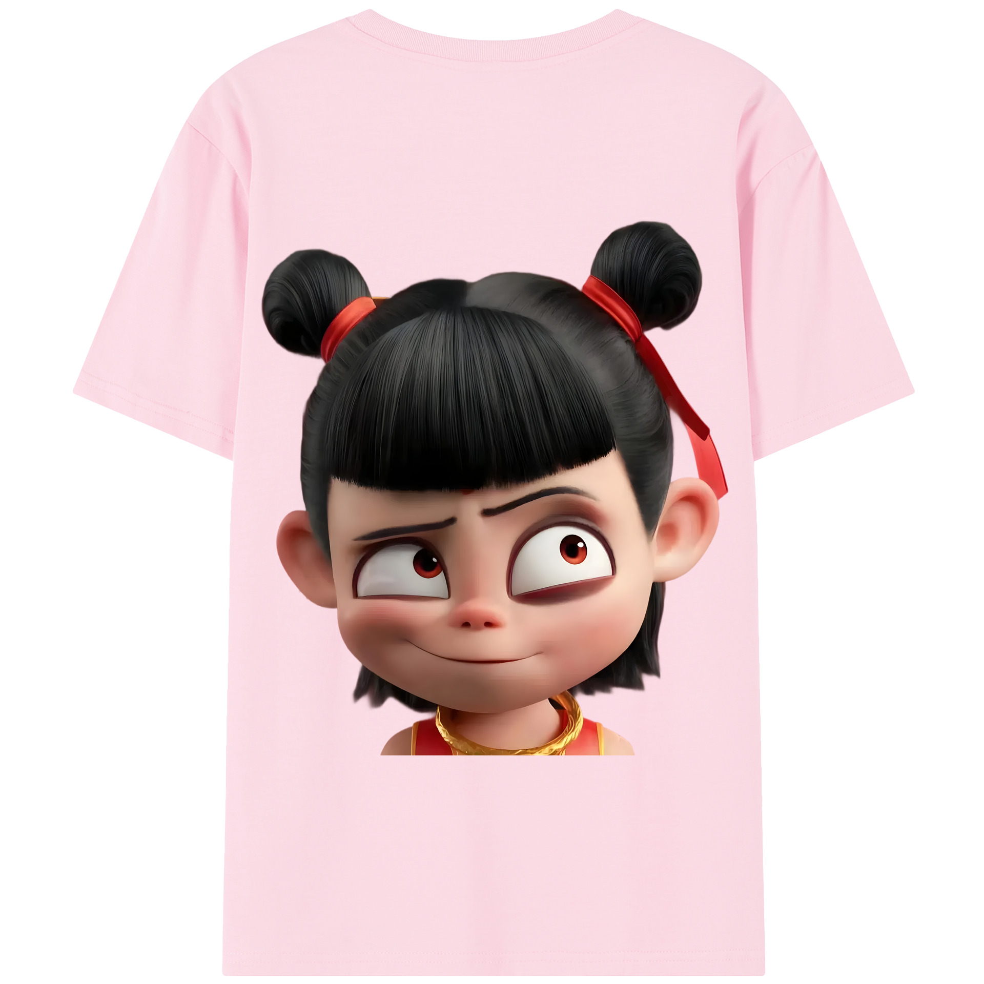 （画像用） Ne Zha 2 ナタ 魔童の大暴れ 綿100％半袖Tシャツ（背面プリント）