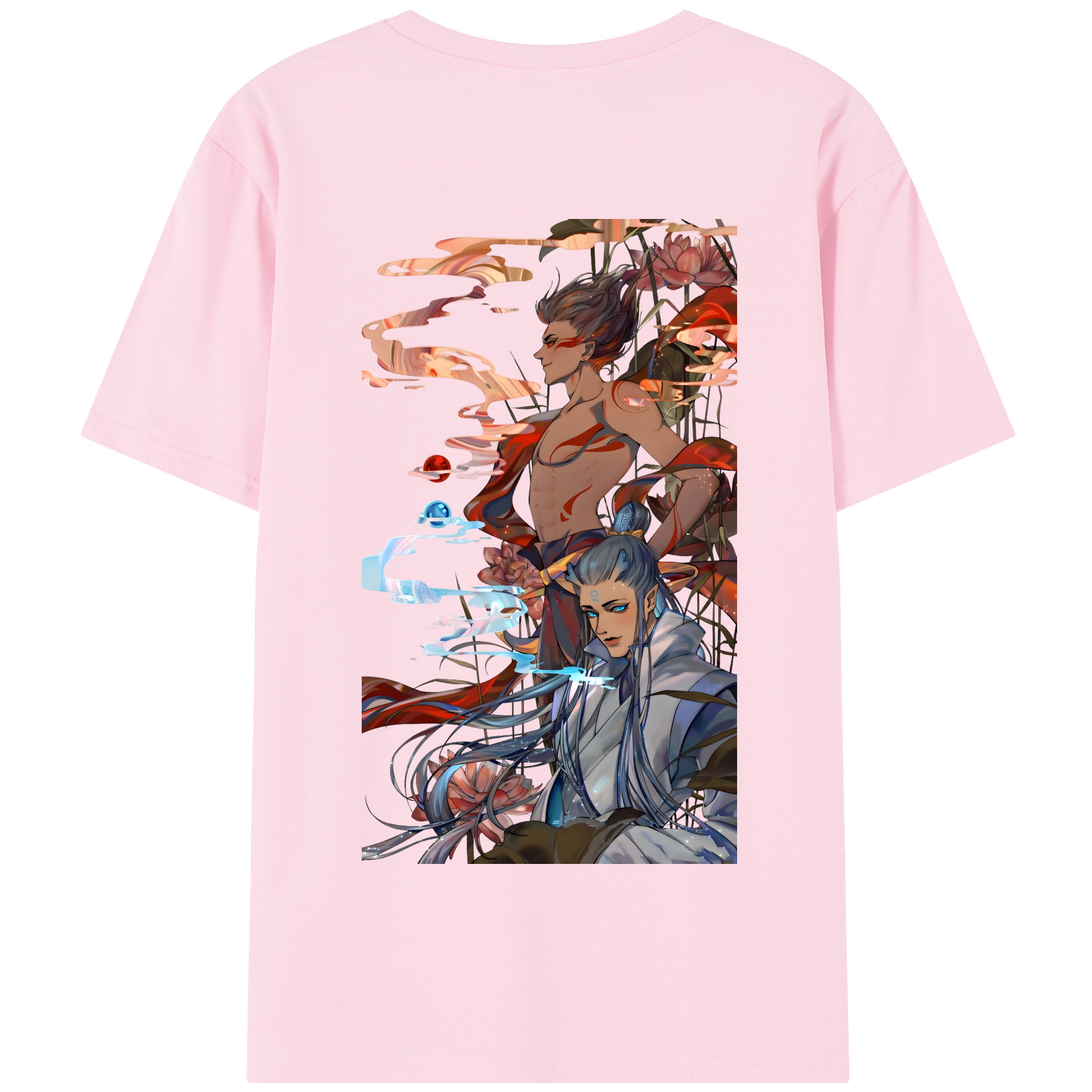 （画像用） Ne Zha 2 ナタ 魔童の大暴れ 綿100％半袖Tシャツ（背面プリント）