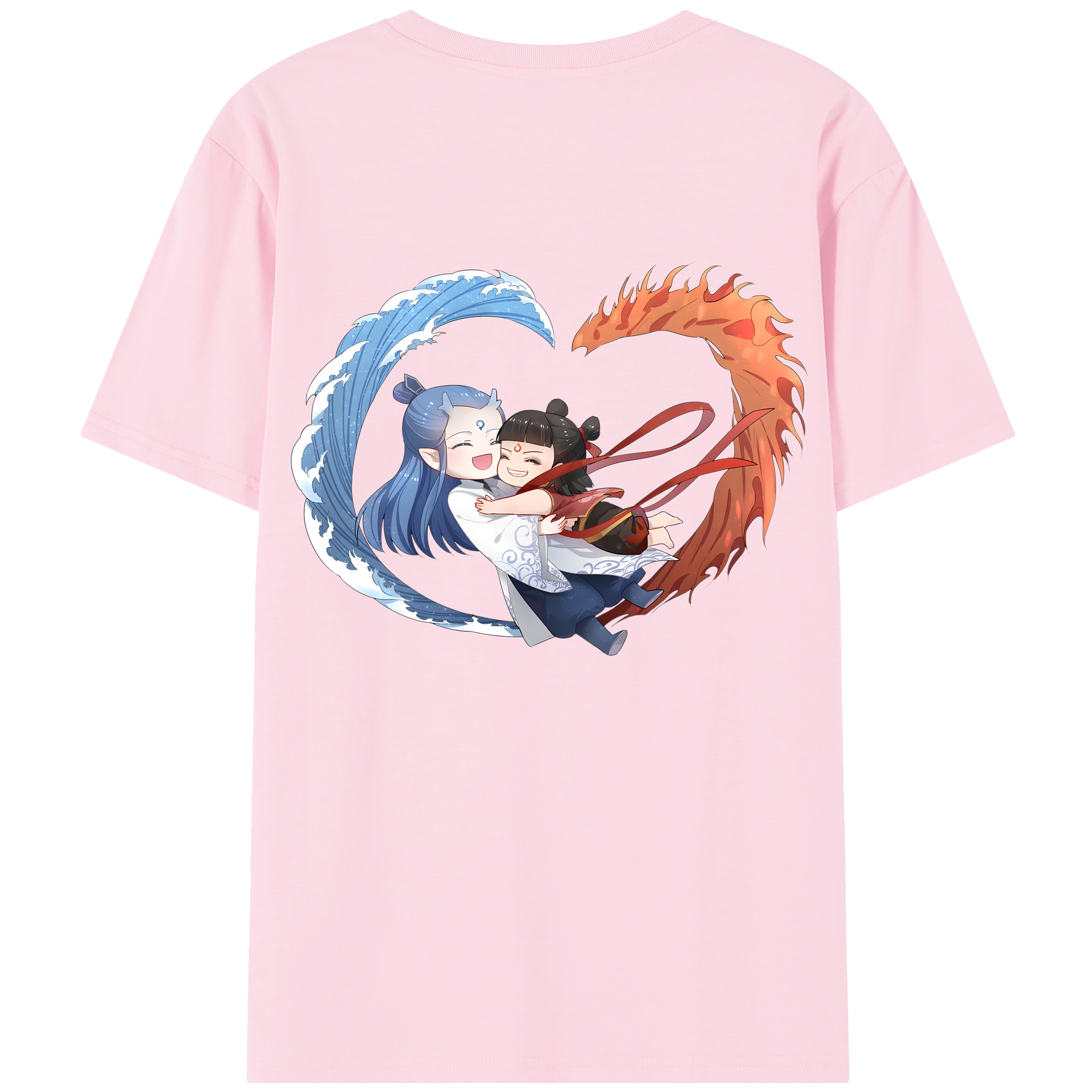 （画像用） Ne Zha 2 ナタ 魔童の大暴れ 綿100％半袖Tシャツ（背面プリント）