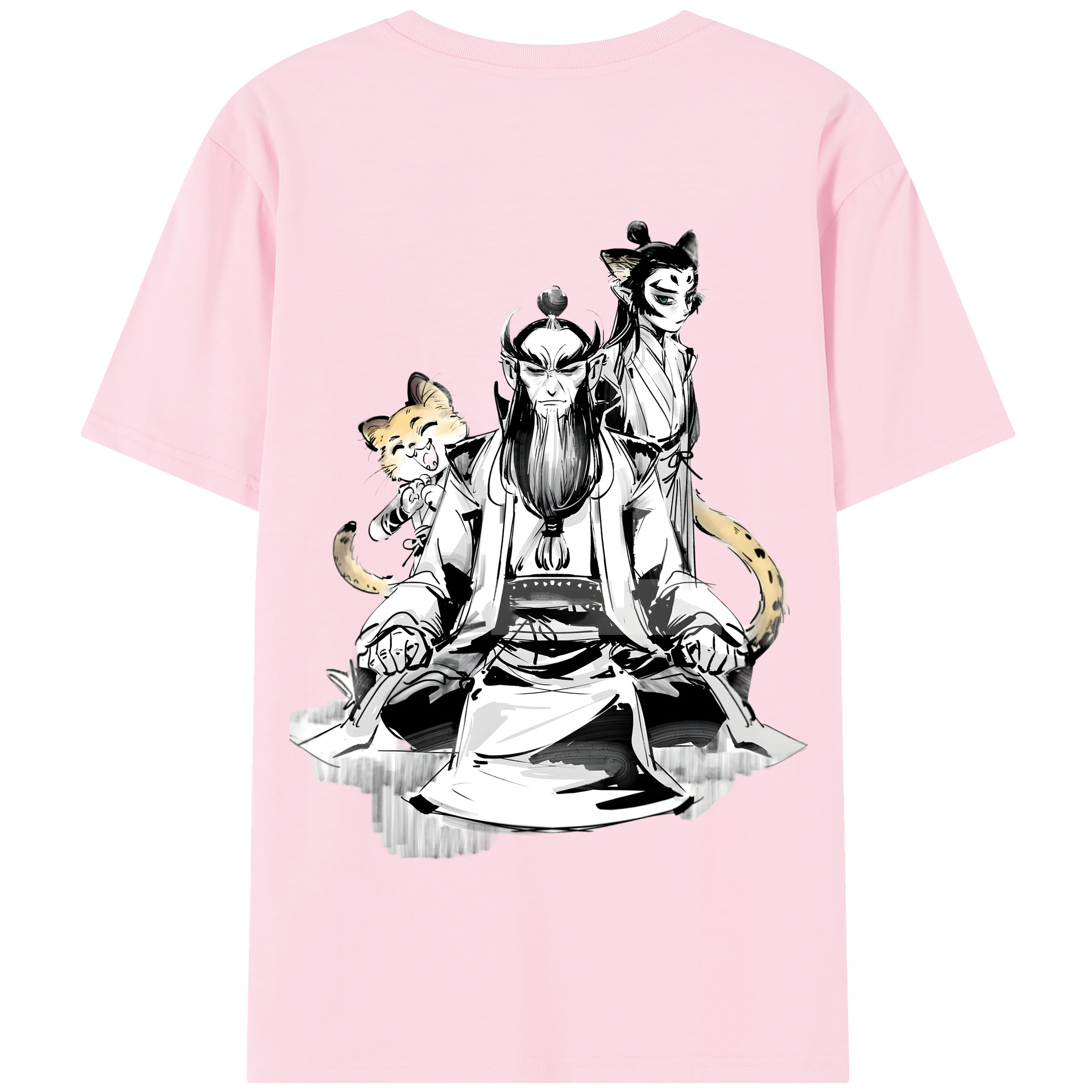 （画像用） Ne Zha 2 ナタ 魔童の大暴れ 綿100％半袖Tシャツ（背面プリント）