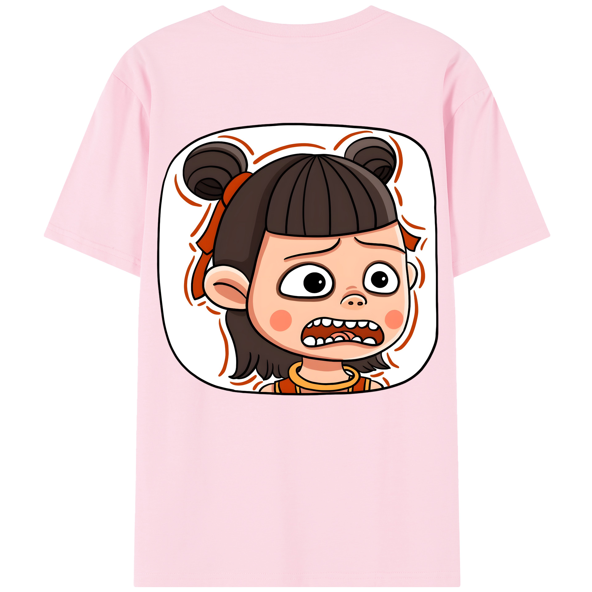 （画像用） Ne Zha 2 ナタ 魔童の大暴れ 綿100％半袖Tシャツ（背面プリント）