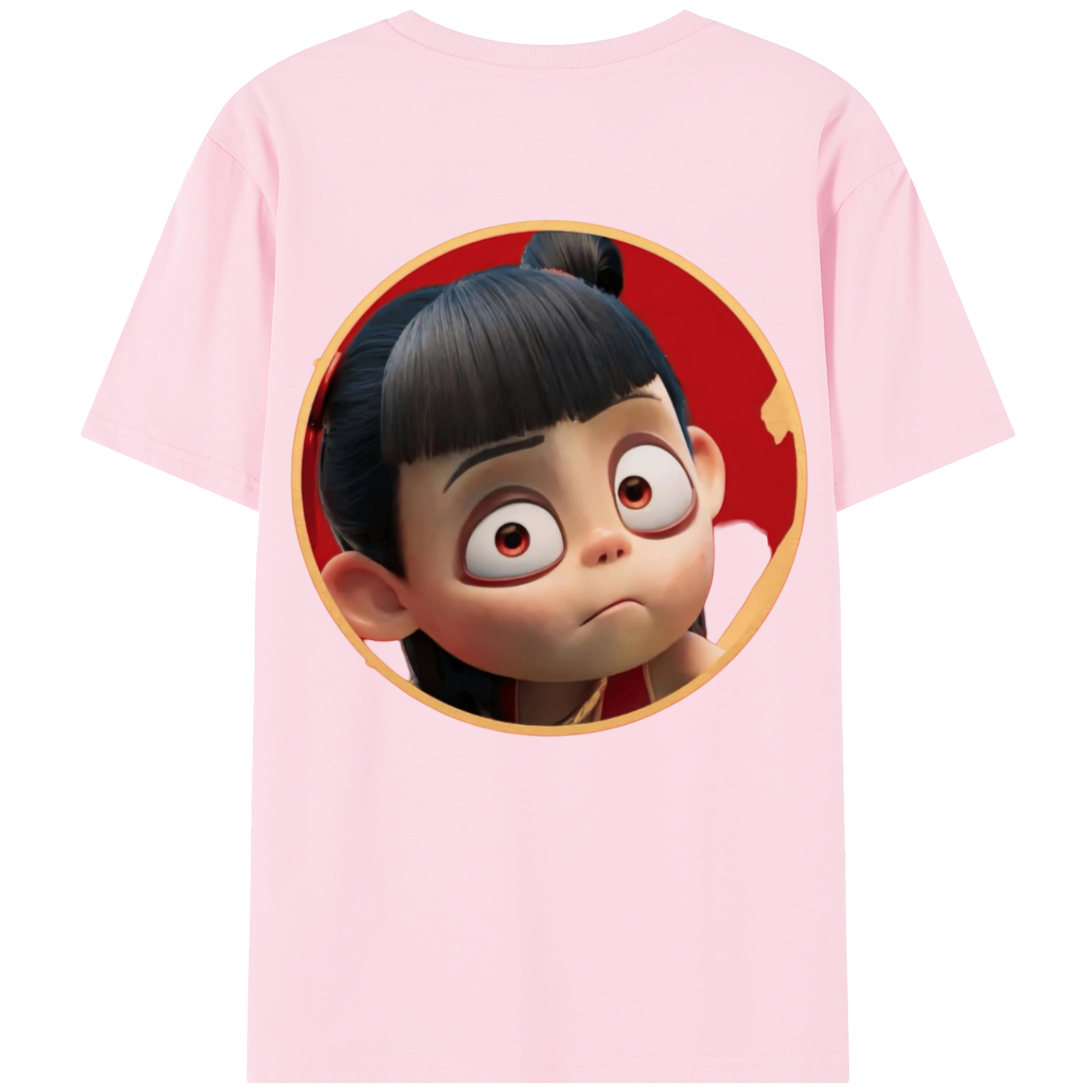 （画像用） Ne Zha 2 ナタ 魔童の大暴れ 綿100％半袖Tシャツ（背面プリント）