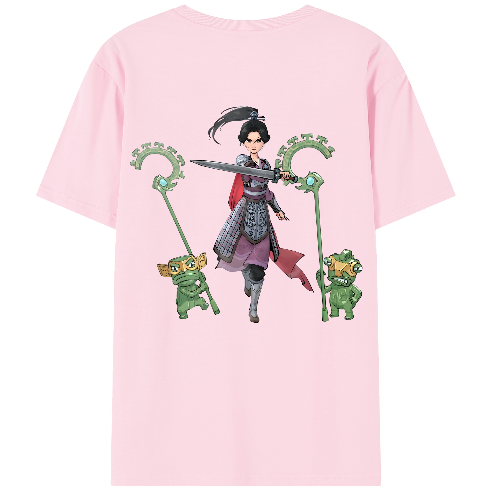 （画像用） Ne Zha 2 ナタ 魔童の大暴れ 綿100％半袖Tシャツ（背面プリント）
